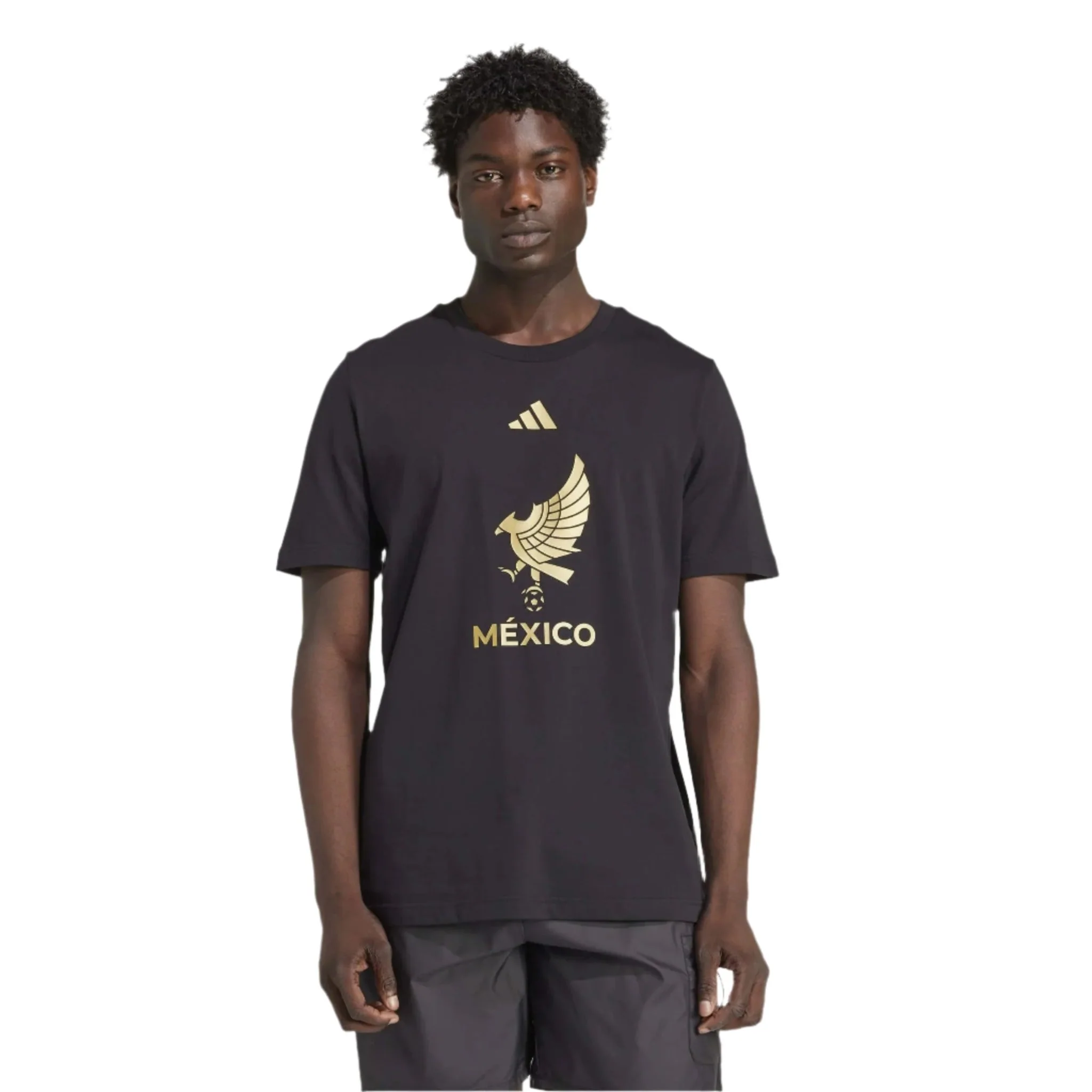 adidas Mexico 2025 DNA T-Shirt (Black/Gold) - Image 3