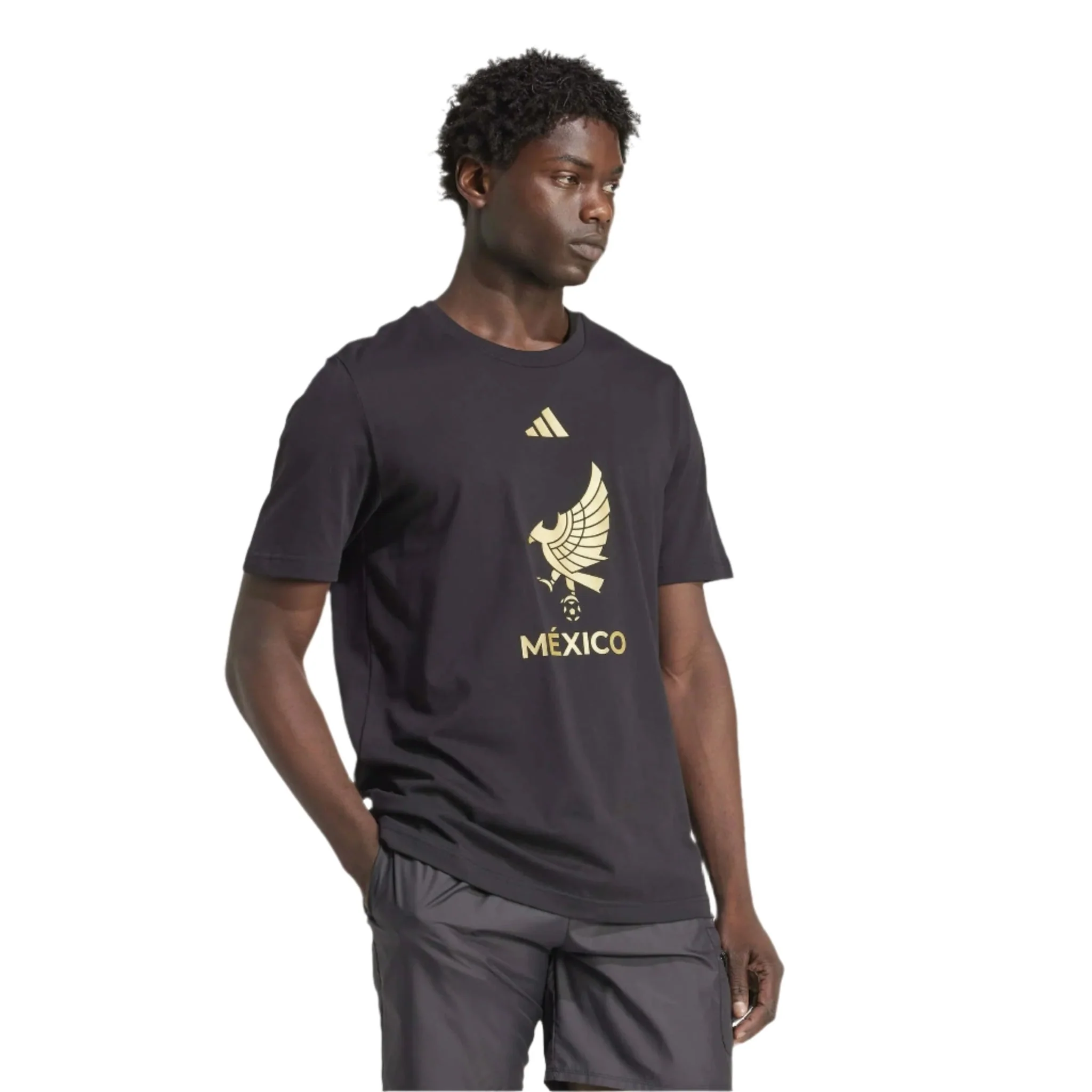 adidas Mexico 2025 DNA T-Shirt (Black/Gold) - Image 4