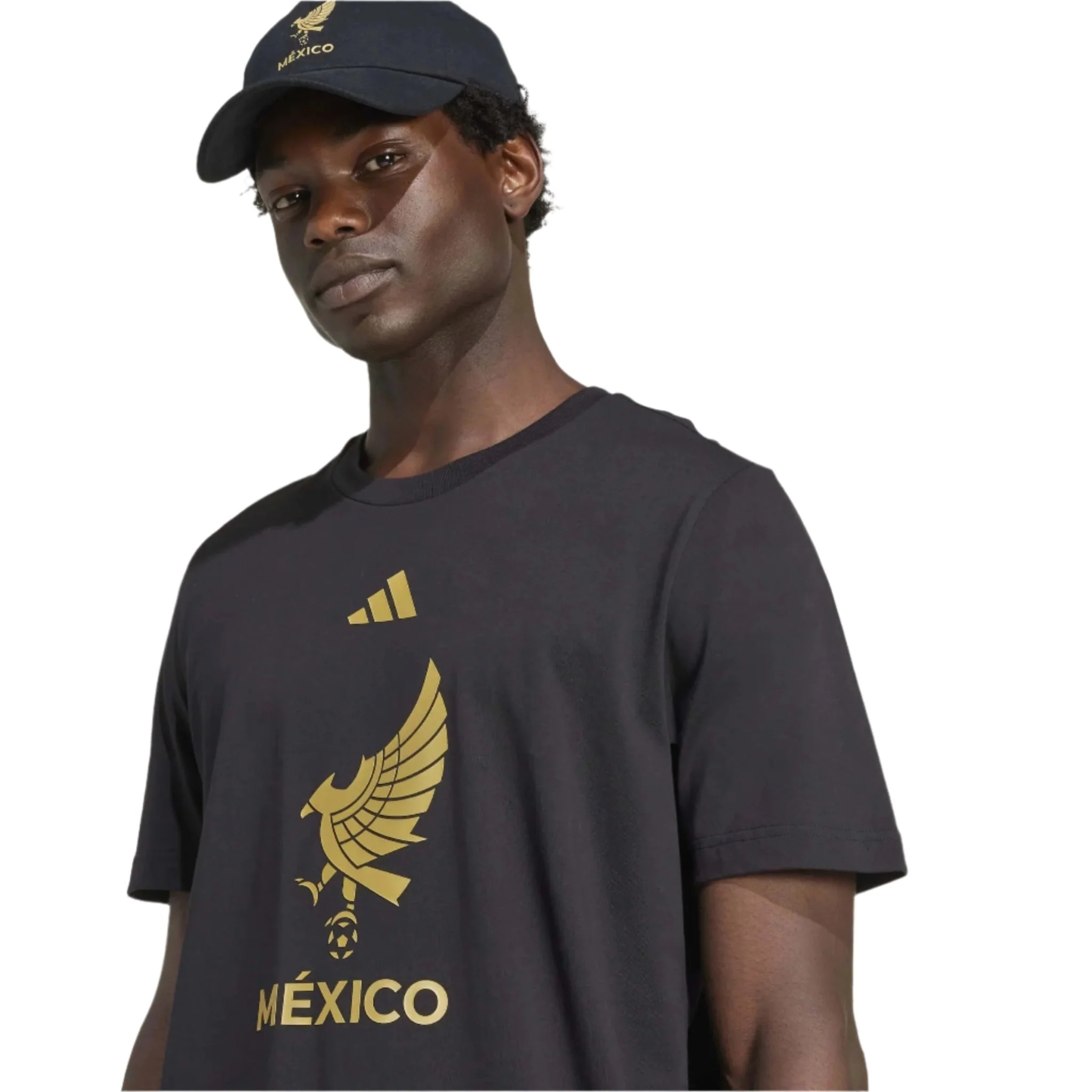 adidas Mexico 2025 DNA T-Shirt (Black/Gold) - Image 5