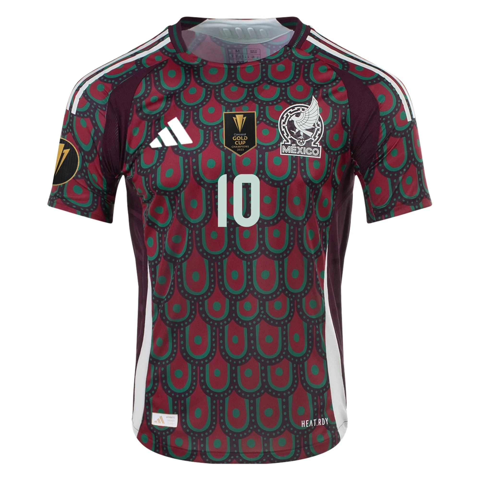 adidas Alexis Vega Mexico Authentic Home Jersey 24/25 w/ Gold Cup 2025 Patches (Multicolor) - Image 2