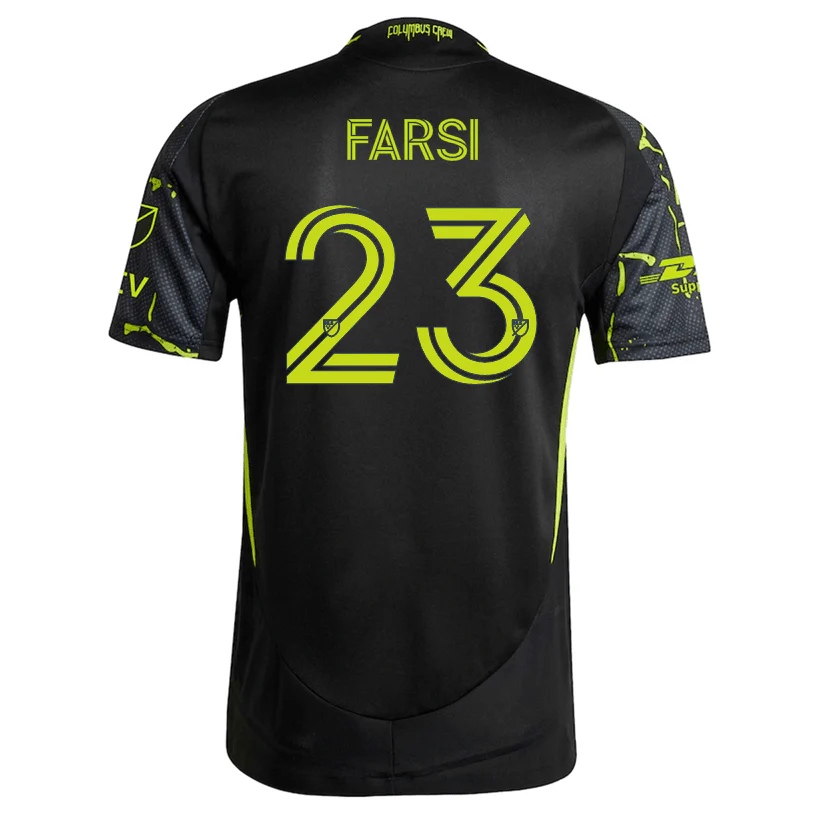 adidas Mohamed Farsi Columbus Crew Authentic Away Jersey w/ MLS Patches 25/26 (Black/Yellow)