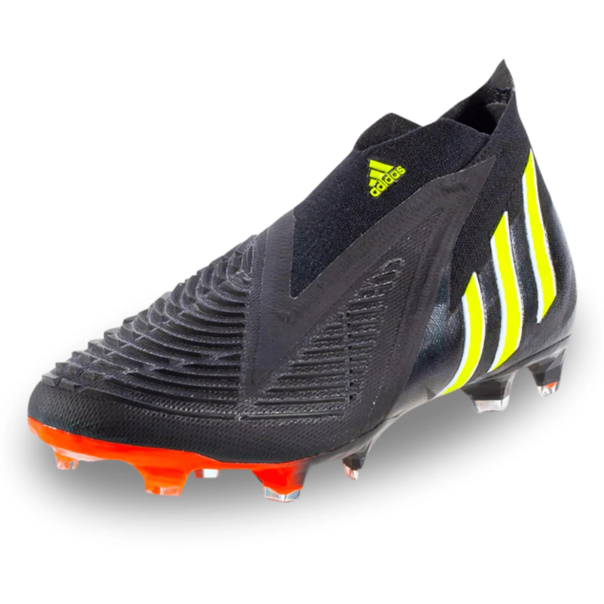 adidas Predator Edge+ Firm Ground Soccer Cleats (Core Black/Team Solar Yellow) - Image 4