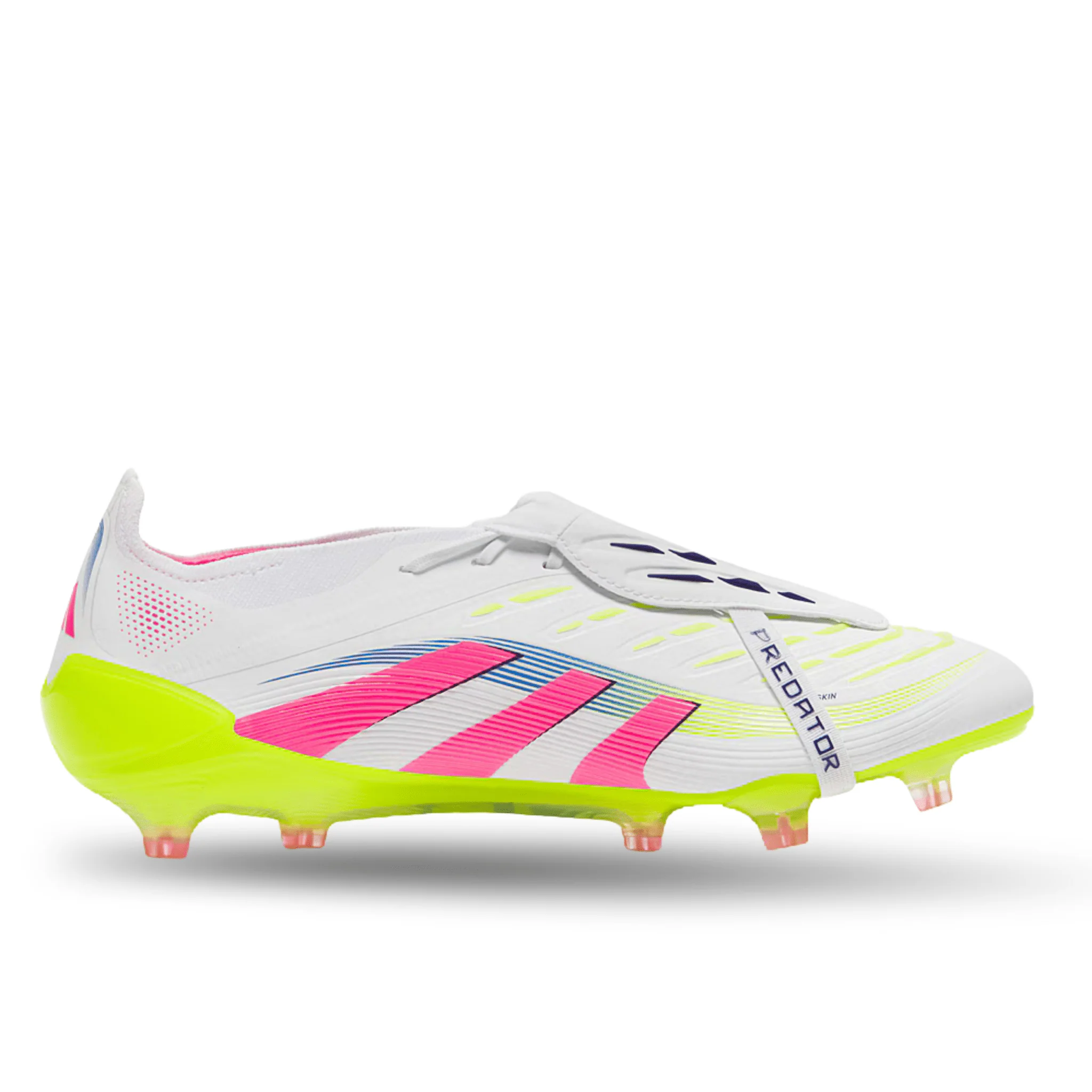adidas Predator Elite FT Fold-over Tongue Firm Ground Soccer Cleats (White/Lucid Pink/Lucid Lemon) - Image 2