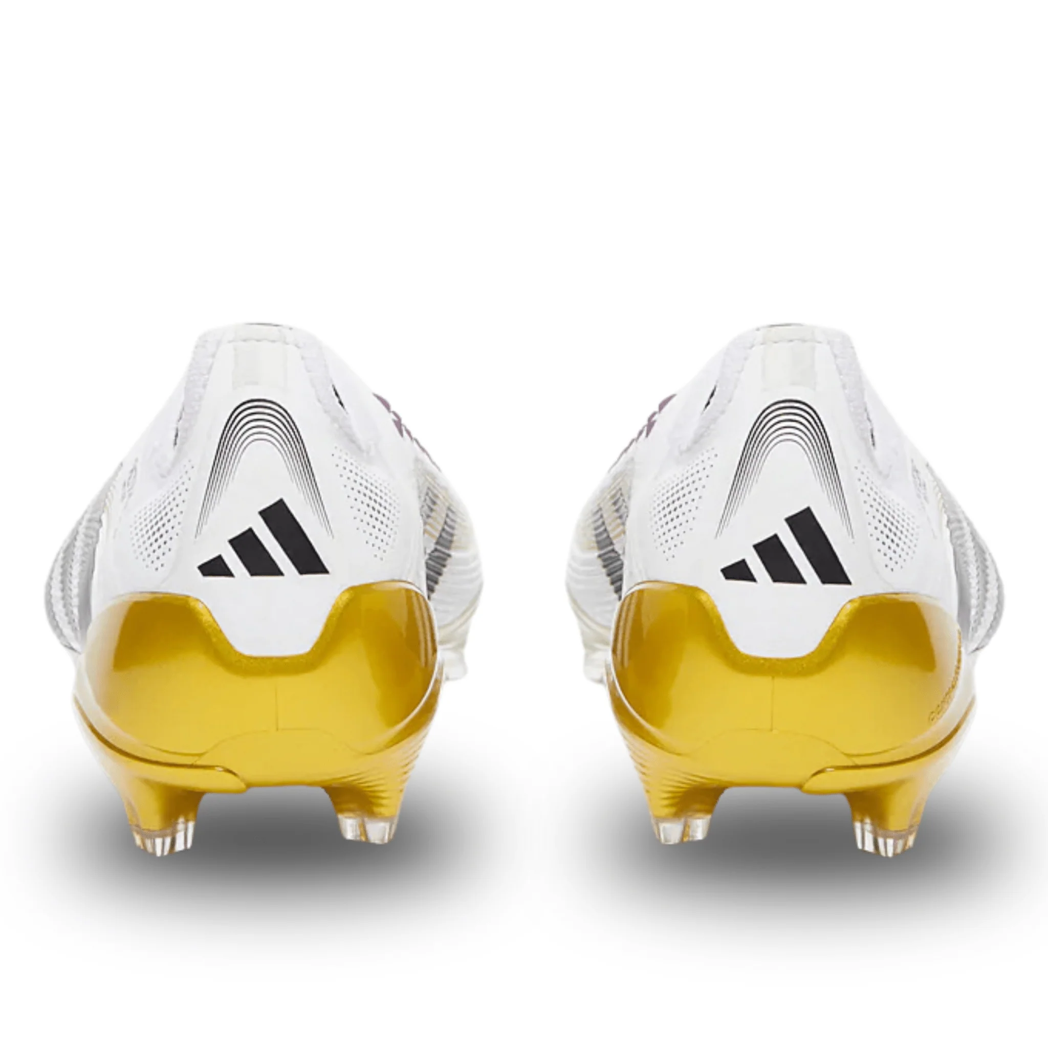 adidas Predator Elite Laceless Firm Ground Soccer Cleats (White/Black/Gold Metallic) - Image 4