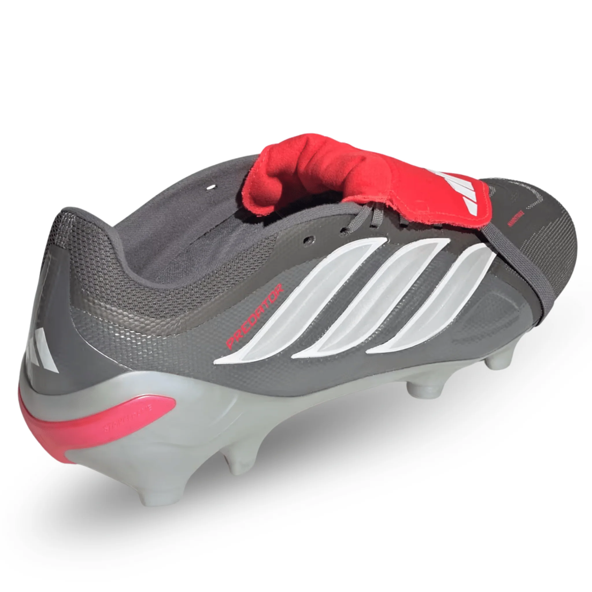 adidas Predator League FT Firm Ground Soccer Cleats (Iron Metallic/Zero Metallic/Lucid Red) - Image 4