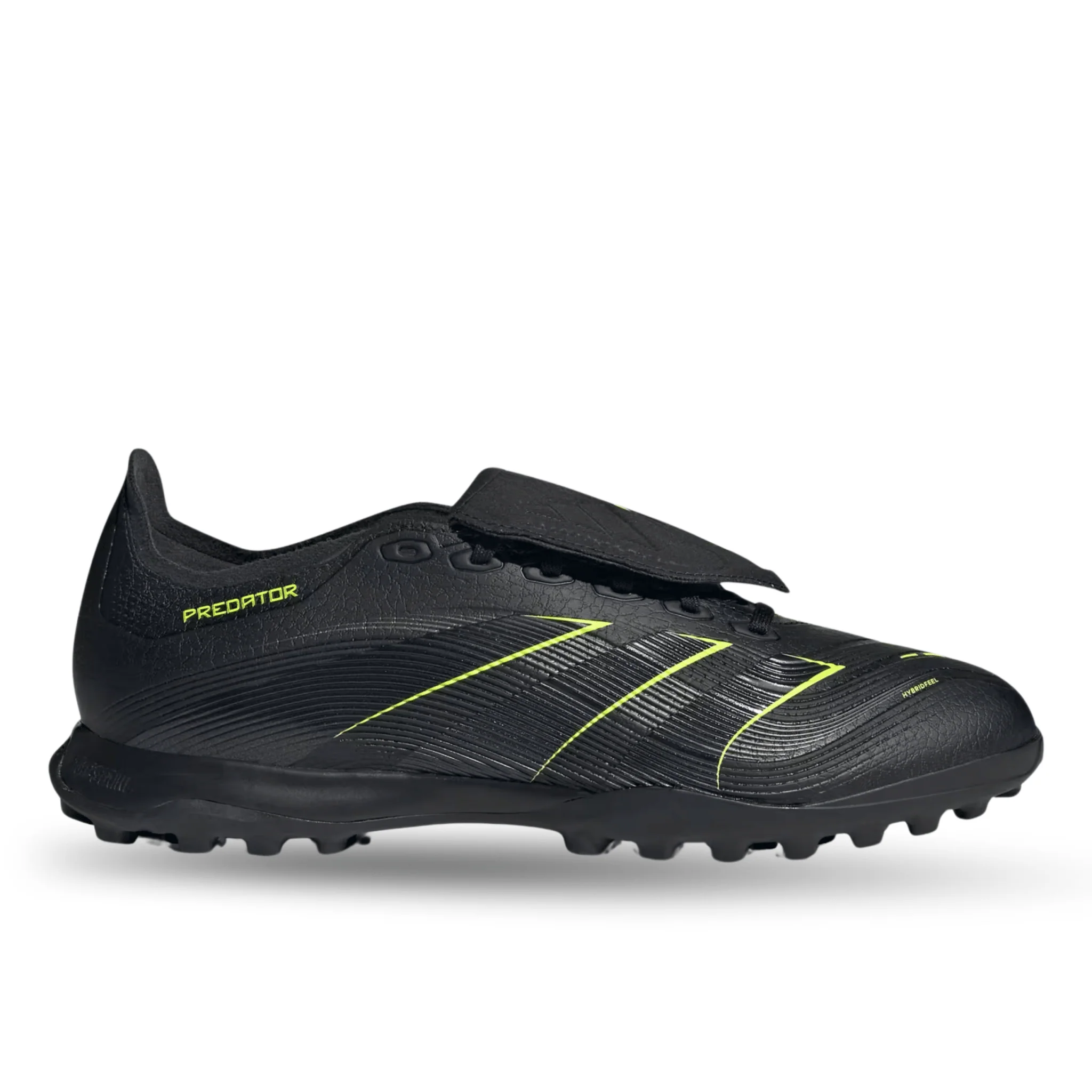 adidas Predator League Turf Firm Ground Soccer Cleats (Black/Iron Metallic/Lucid Lemon) - Image 2
