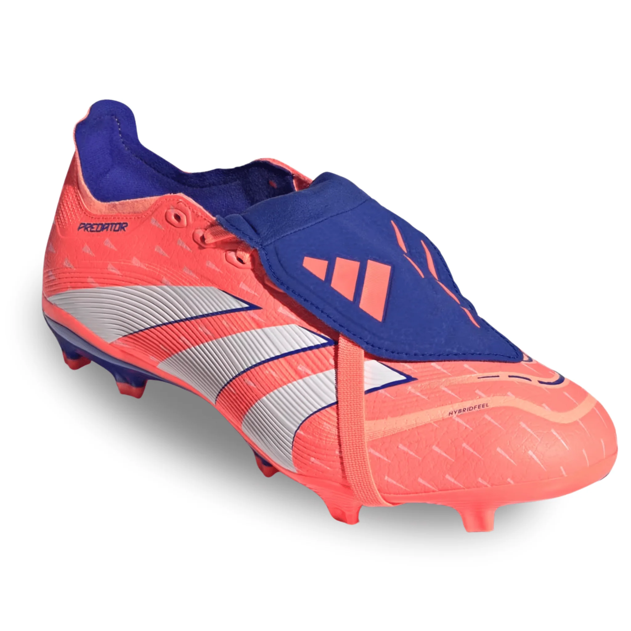 adidas Predator League Fold-Over Tongue FG/MG Soccer Cleats (Coral/White/Orange) - Image 3