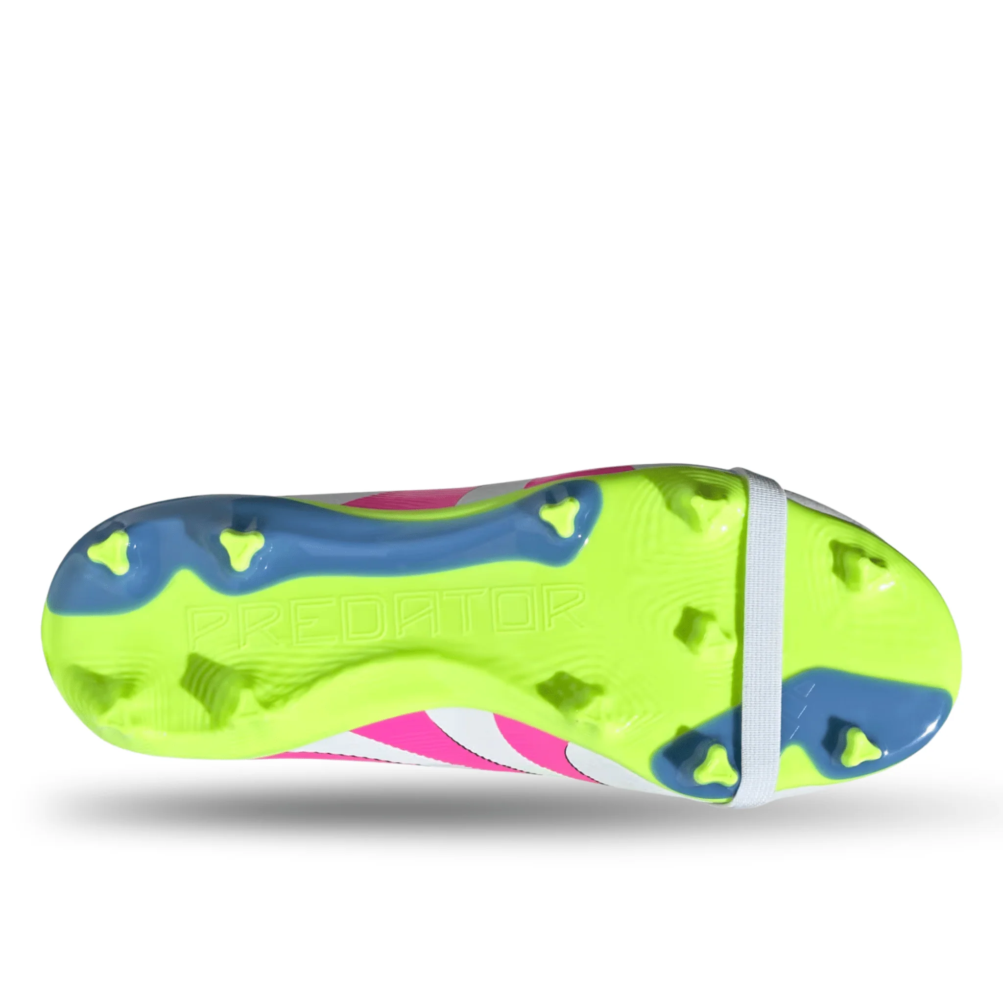 adidas Jr. Youth Predator League Fold Tongue FT FG Soccer Cleats (White/Lucid Lemon/Lucid Pink) - Image 5