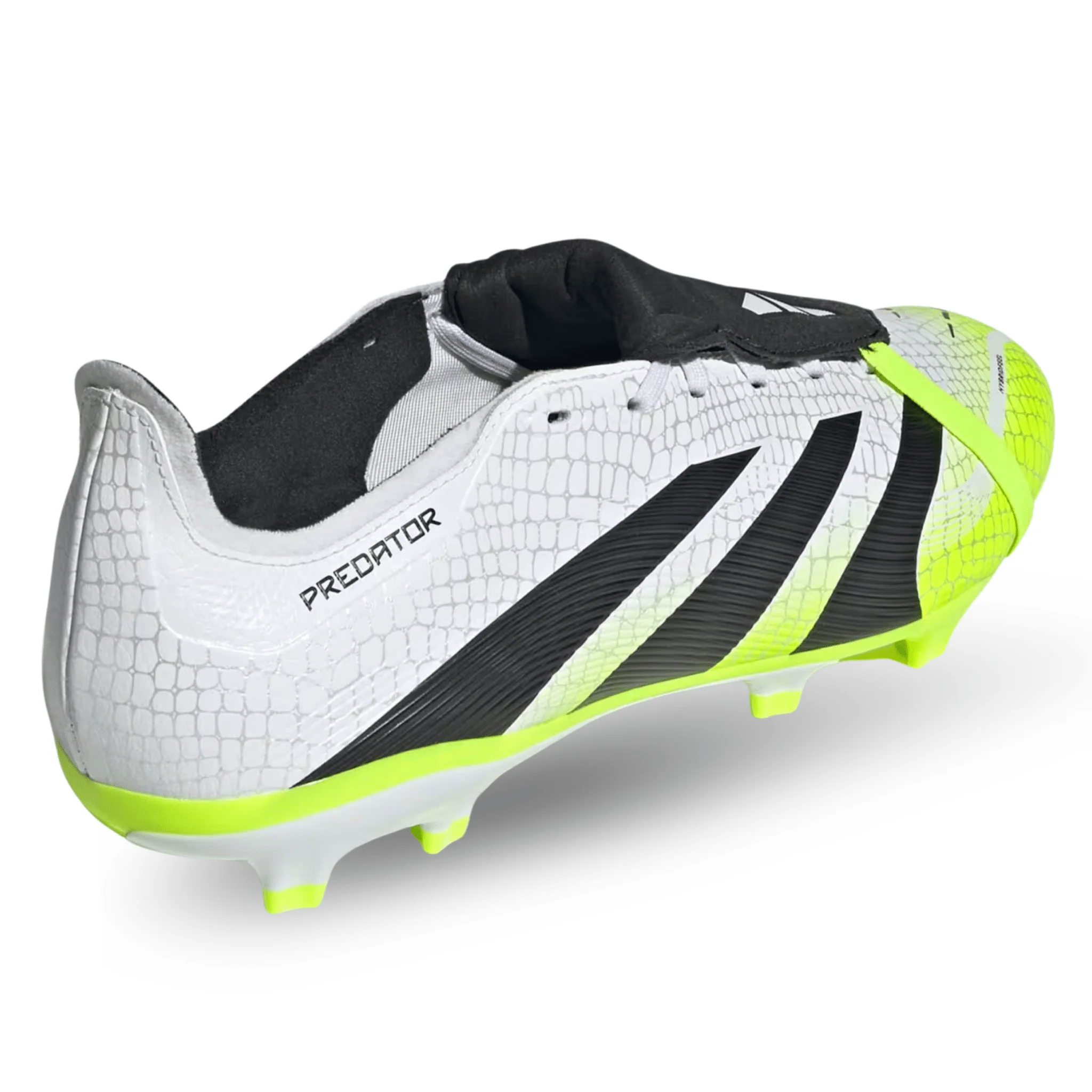 adidas Predator League FT FG/MG Soccer Cleats (White/Lucid Lemon) - Image 4