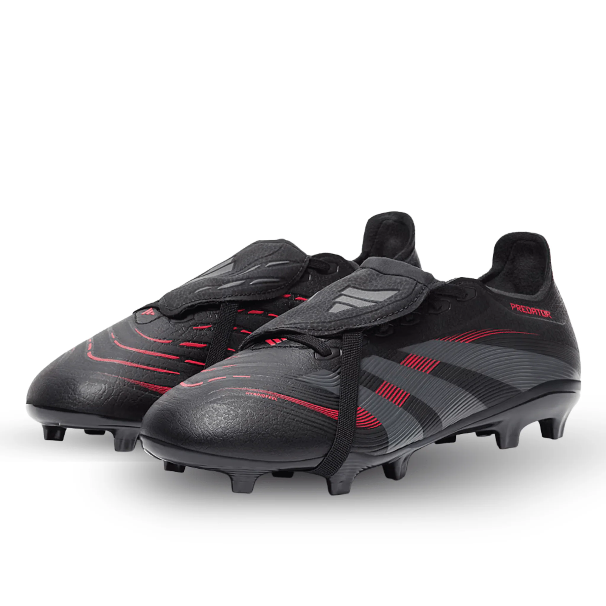 adidas Predator League FT FG/MG Soccer Cleats (Black/Grey/Red) - Image 3