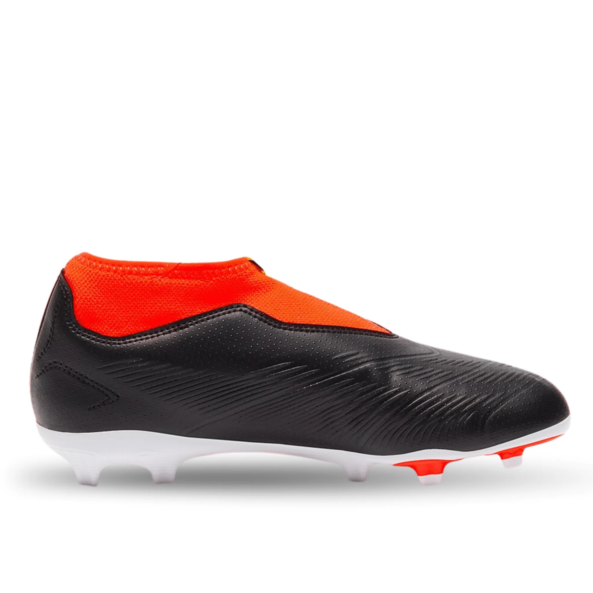 adidas Jr. Predator League Laceless Firm Ground Soccer Cleats (Core Black/White/Solar Red) - Image 5