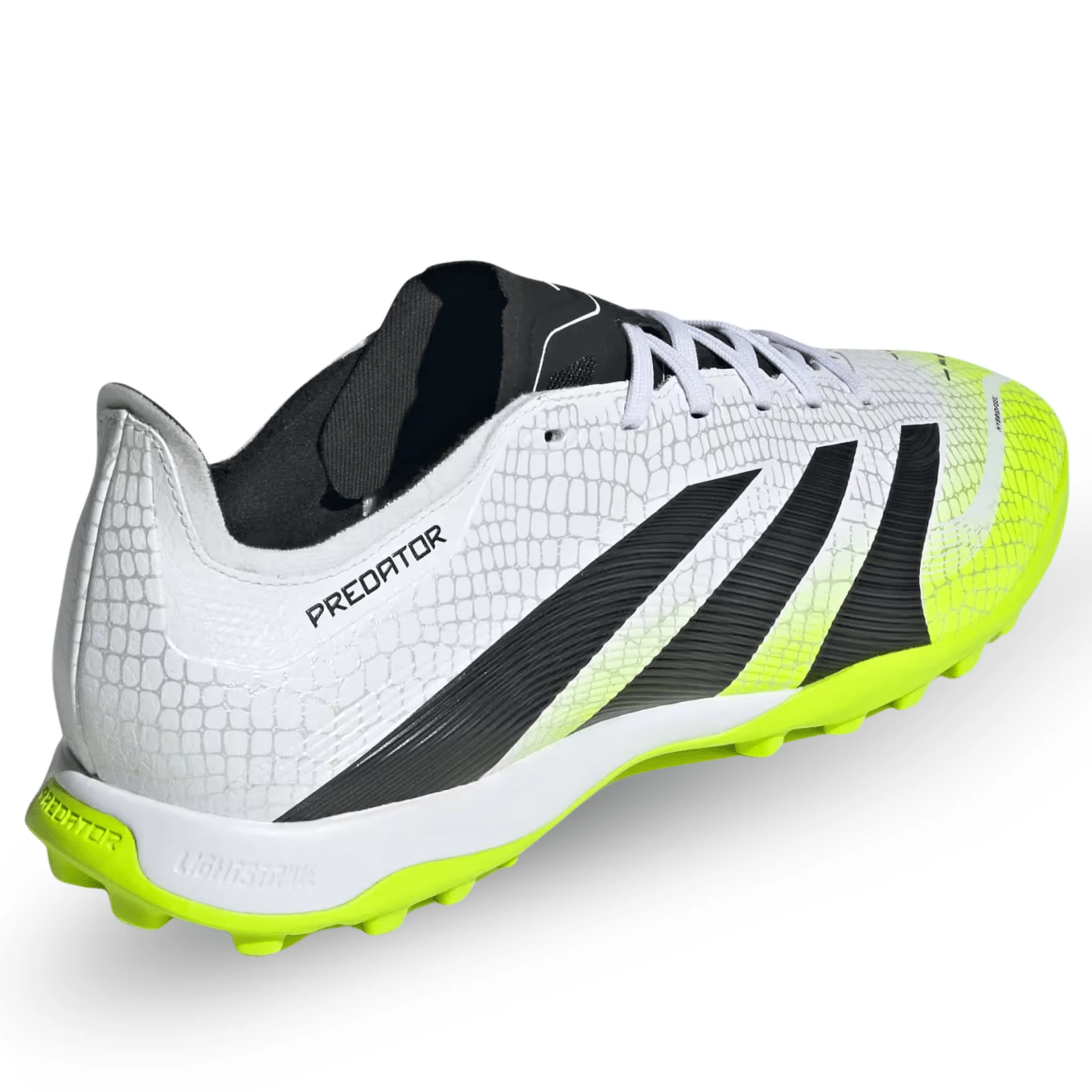 adidas Predator League Turf Soccer Shoes (White/Black/Lucid Lemon) - Image 4