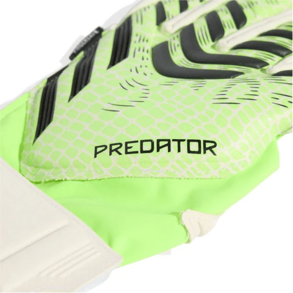 adidas Predator Match Fingersave Junior Goalkeeper Gloves (Lucid Lemon/White/Black) - Image 2