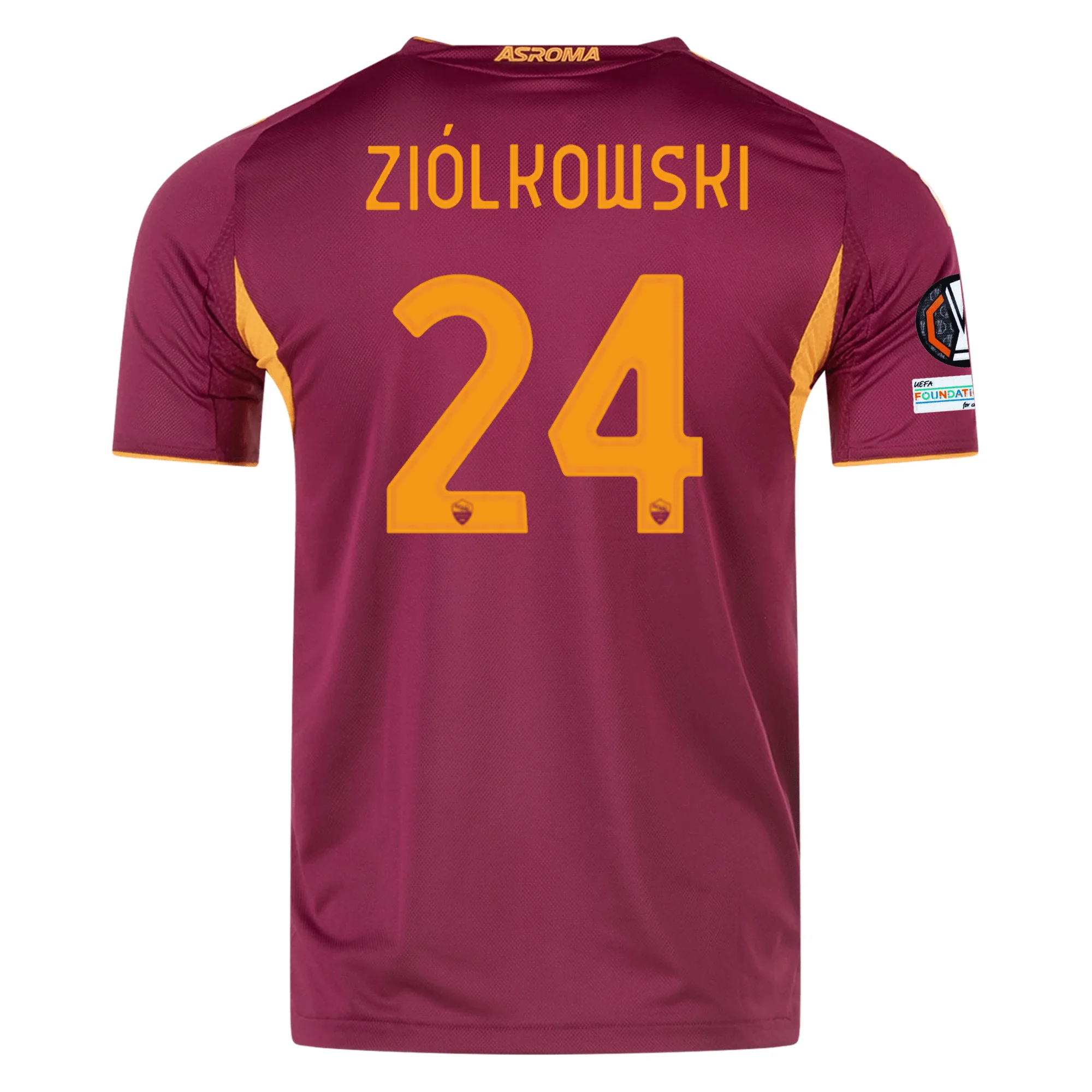 adidas Roma Authentic Jan Ziółkowski Home Jersey w/ Europa League Patches 25/26 (Burgundy)