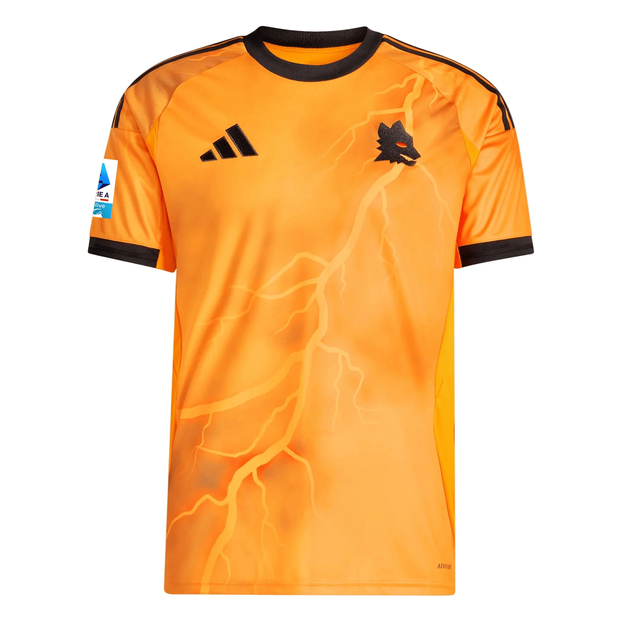 adidas Roma Evan Ferguson Away Jersey w/ Serie A Patch 25/26 (Orange/Black) - Image 2