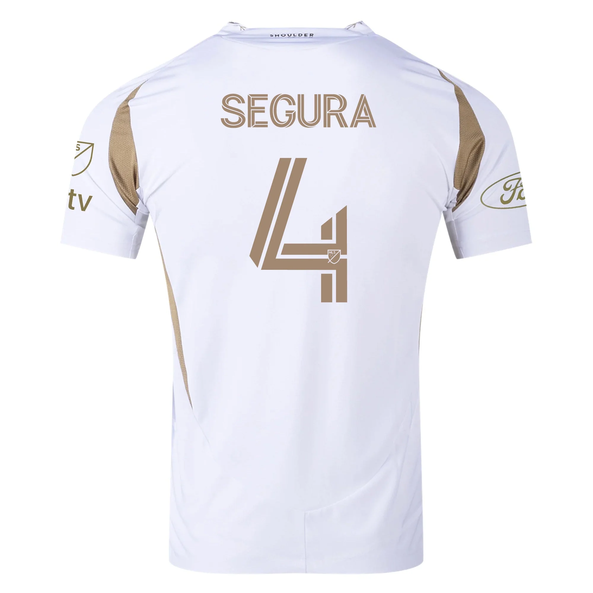 adidas Ryan Hollingshead LAFC Authentic Away Jersey w/ MLS + Apple + Ford Logo 25/26 (White/Gold)