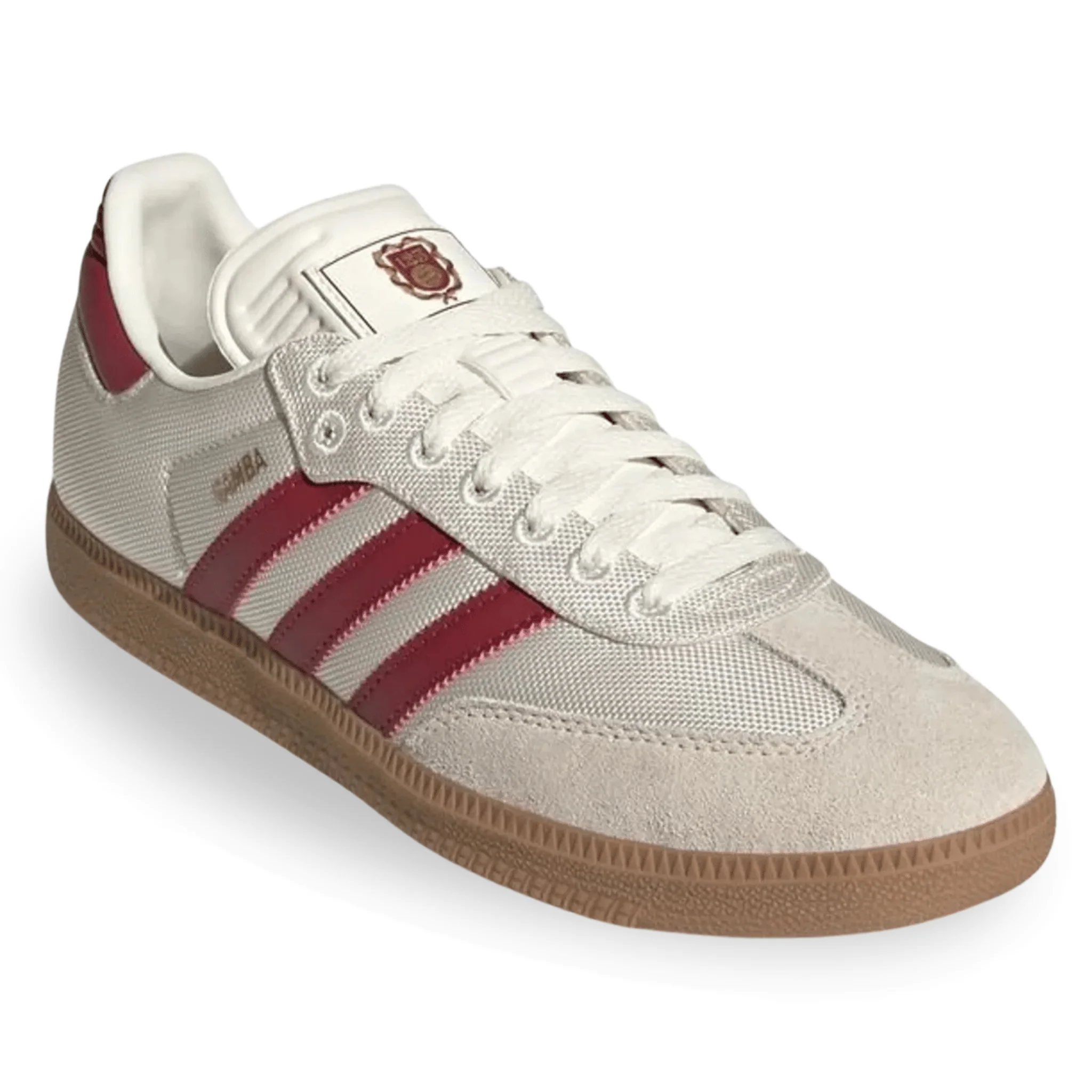 adidas Samba Bayern Munich Indoor Shoes (Off White/Maroon/Gold Metallic) - Image 3
