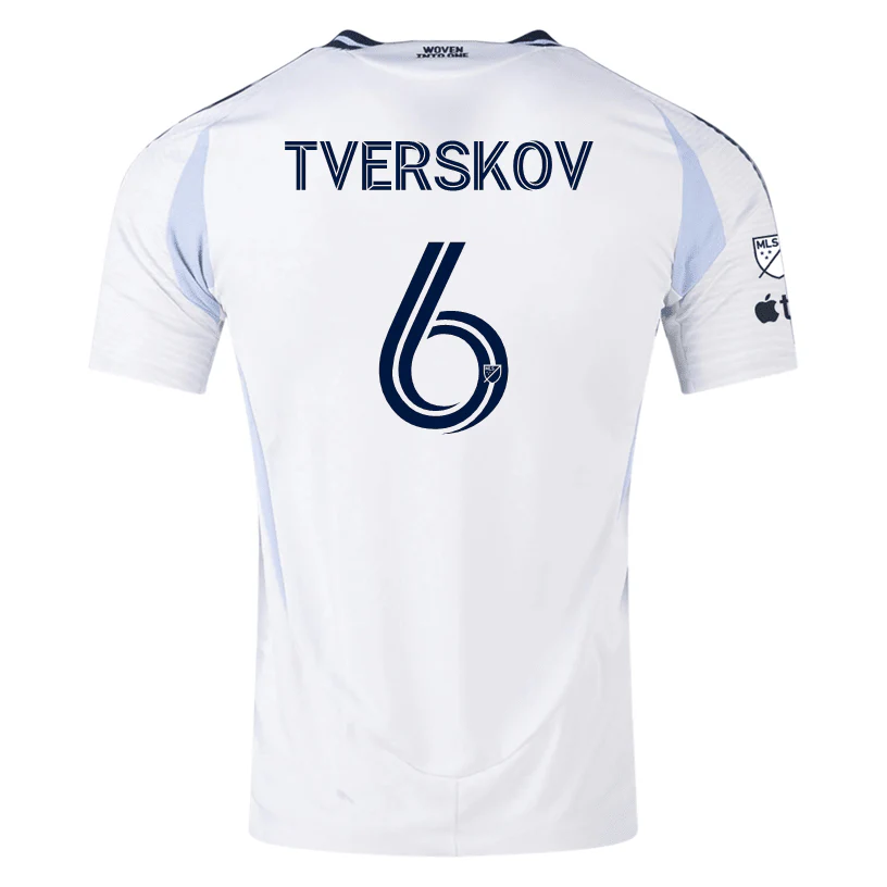 adidas San Diego FC Authentic Jeppe Tverskov Away Jersey 25/26 w/ MLS & Apple Patch (White)