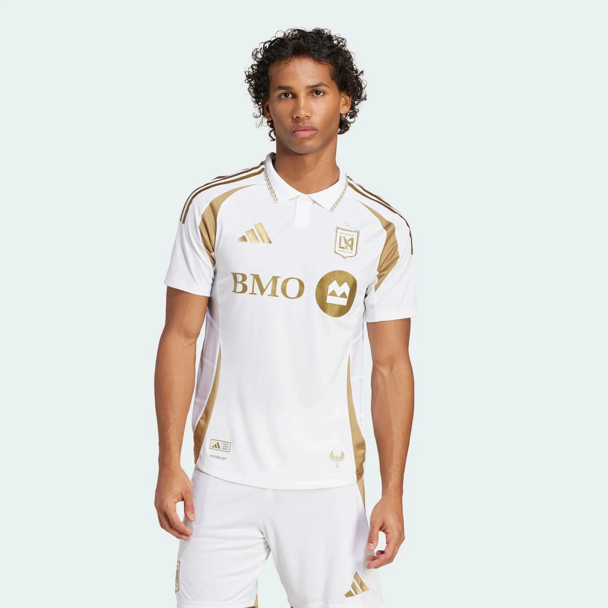 adidas Men's Son Heung-min LAFC Authentic Away Jersey w/ MLS + Apple + Ford Logo 25/26 (White/Gold) - Image 5