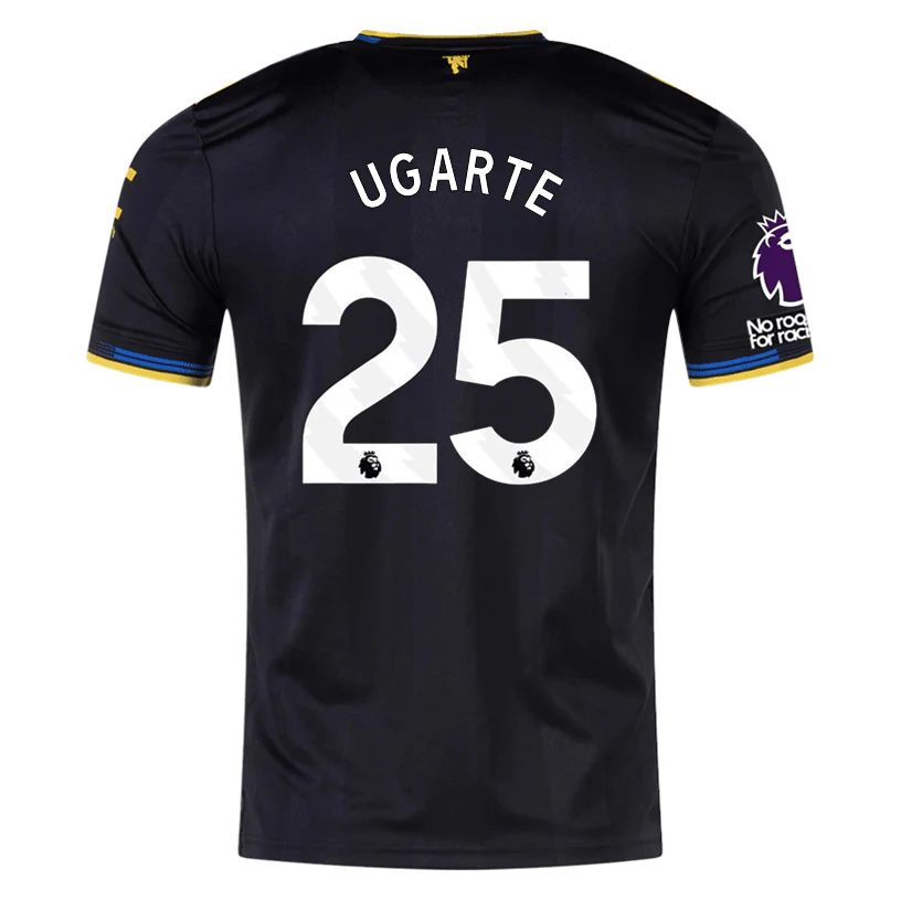 adidas Ugarte Men's Manchester United Authentic Third Jersey 25/26 w/ NRFR + EPL Patches (Black)