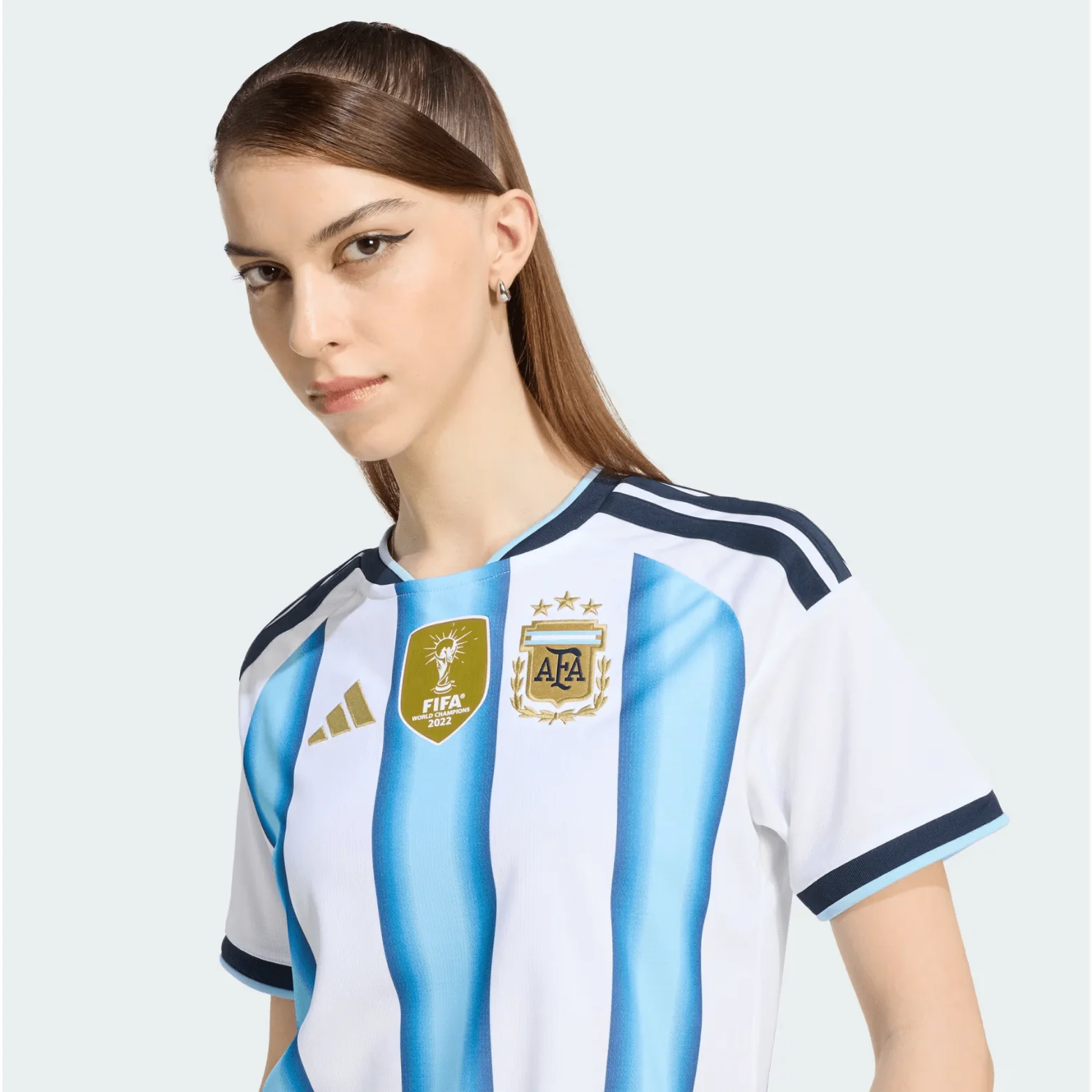 adidas Women’s Argentina 2026 Home World Cup Jersey (White/Icey Blue/Light Blue) - Image 3