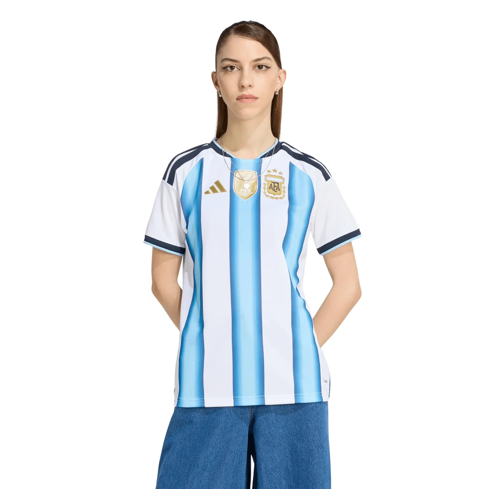 adidas Women’s Argentina 2026 Home World Cup Jersey (White/Icey Blue/Light Blue) - Image 6