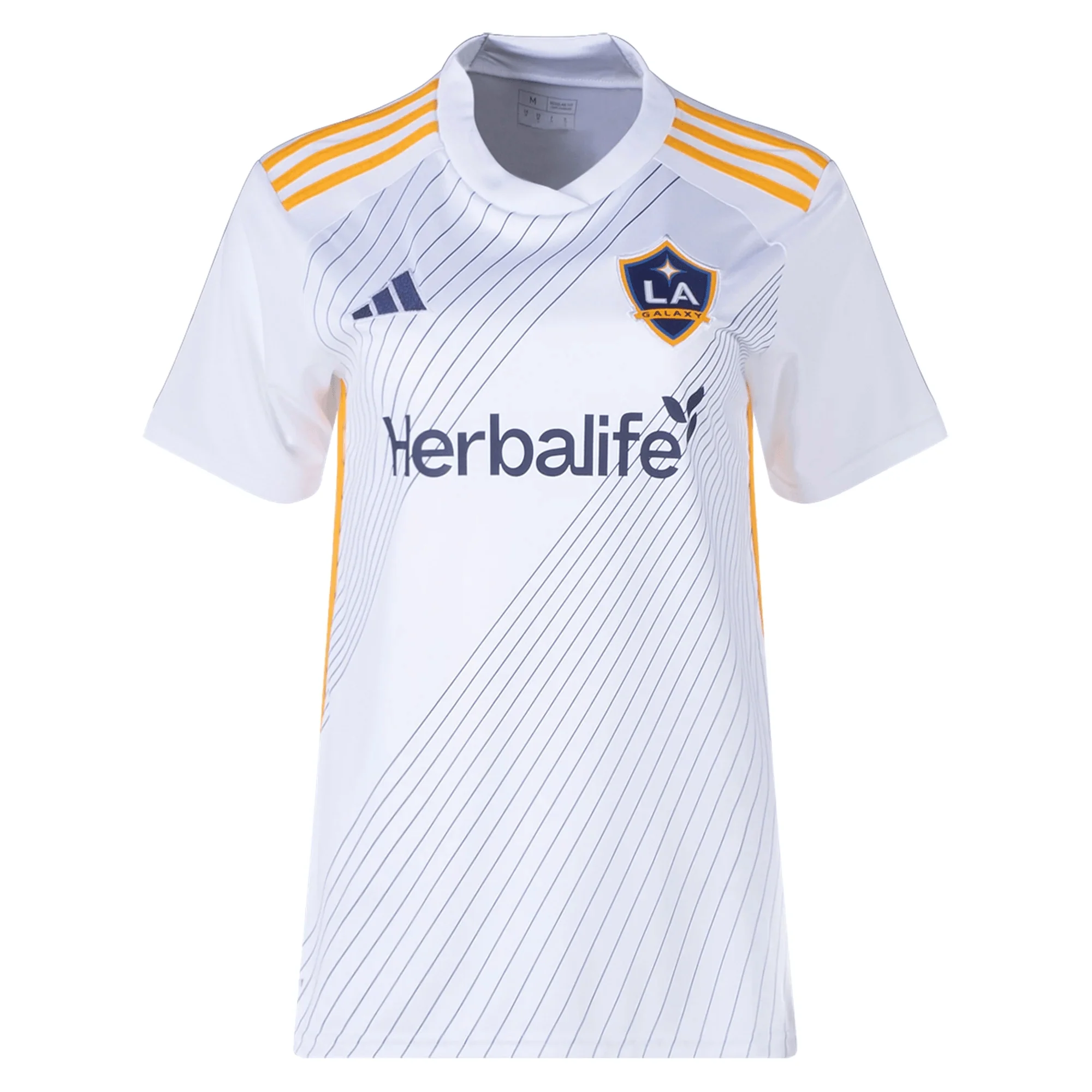 adidas Womens LA Galaxy Fagundez Home Jersey 24/25 (White/Yellow/Navy) - Image 2