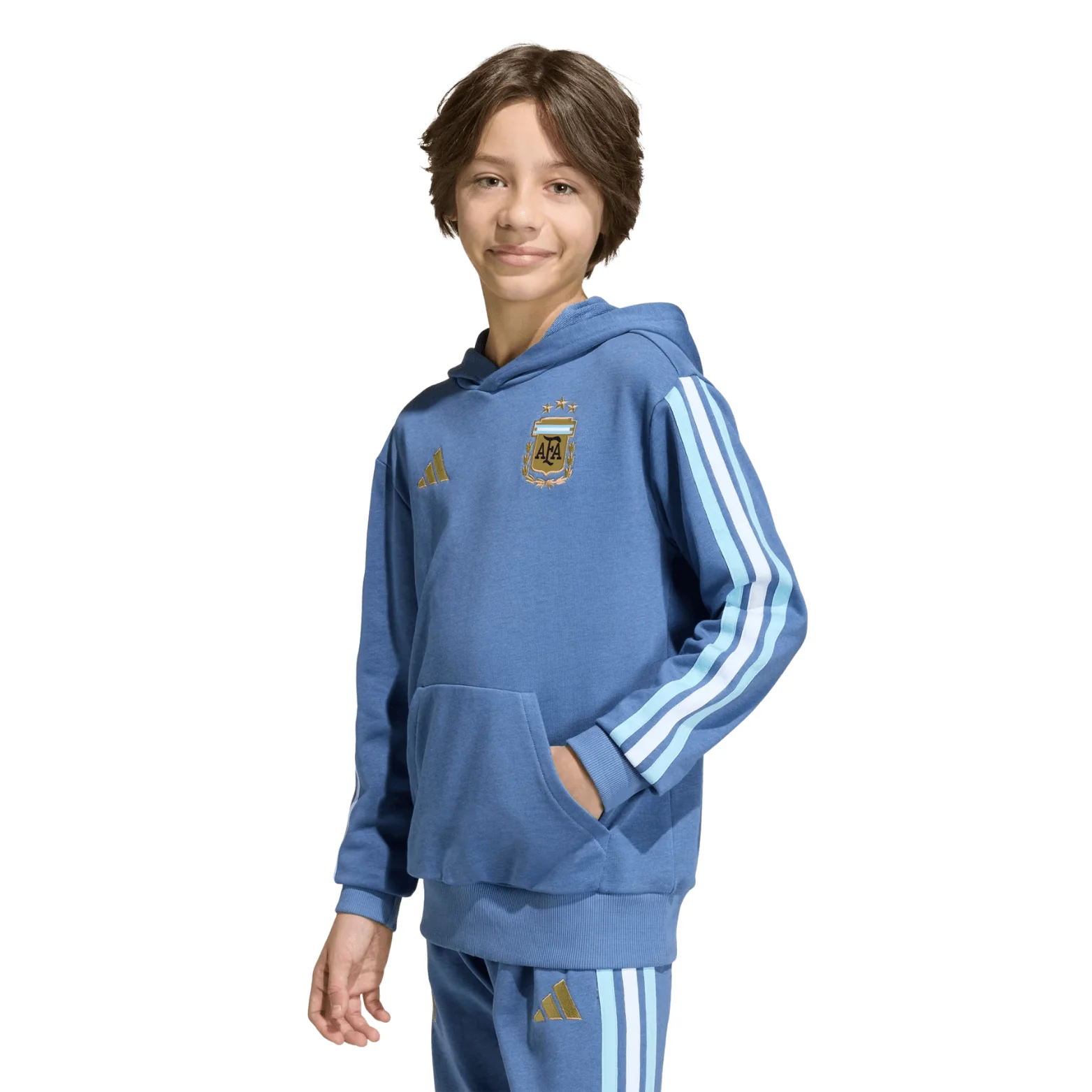 adidas Youth Argentina 2026 DNA Fleece Hoodie (Crew Blue) - Image 3