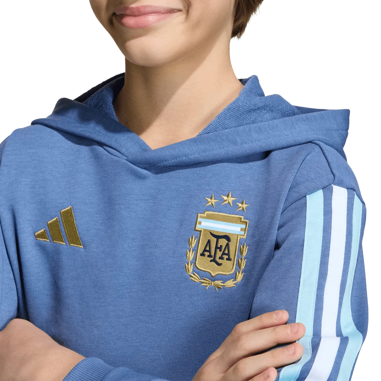 adidas Youth Argentina 2026 DNA Fleece Hoodie (Crew Blue) - Image 4