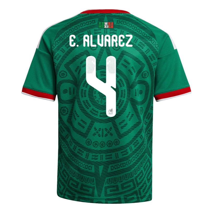 adidas Youth E. Alvarez Mexico 2026 Home World Cup Jersey (Bold Green)