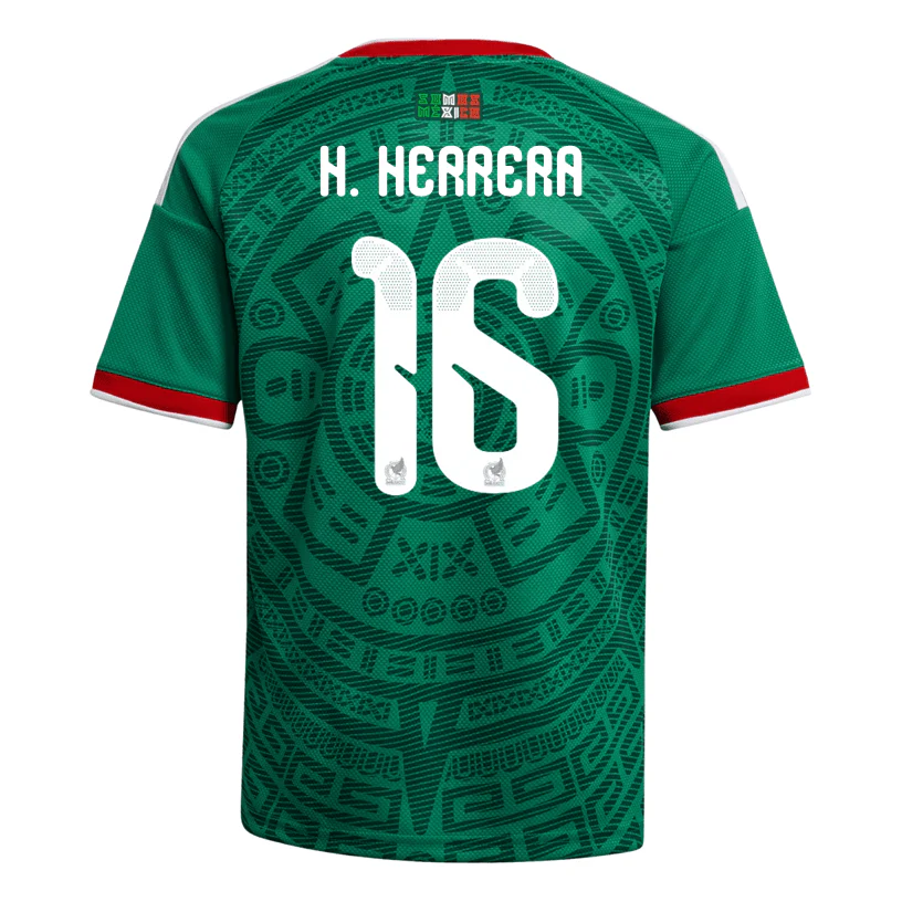 adidas Youth H. Herrera Mexico 2026 Home World Cup Jersey (Bold Green)