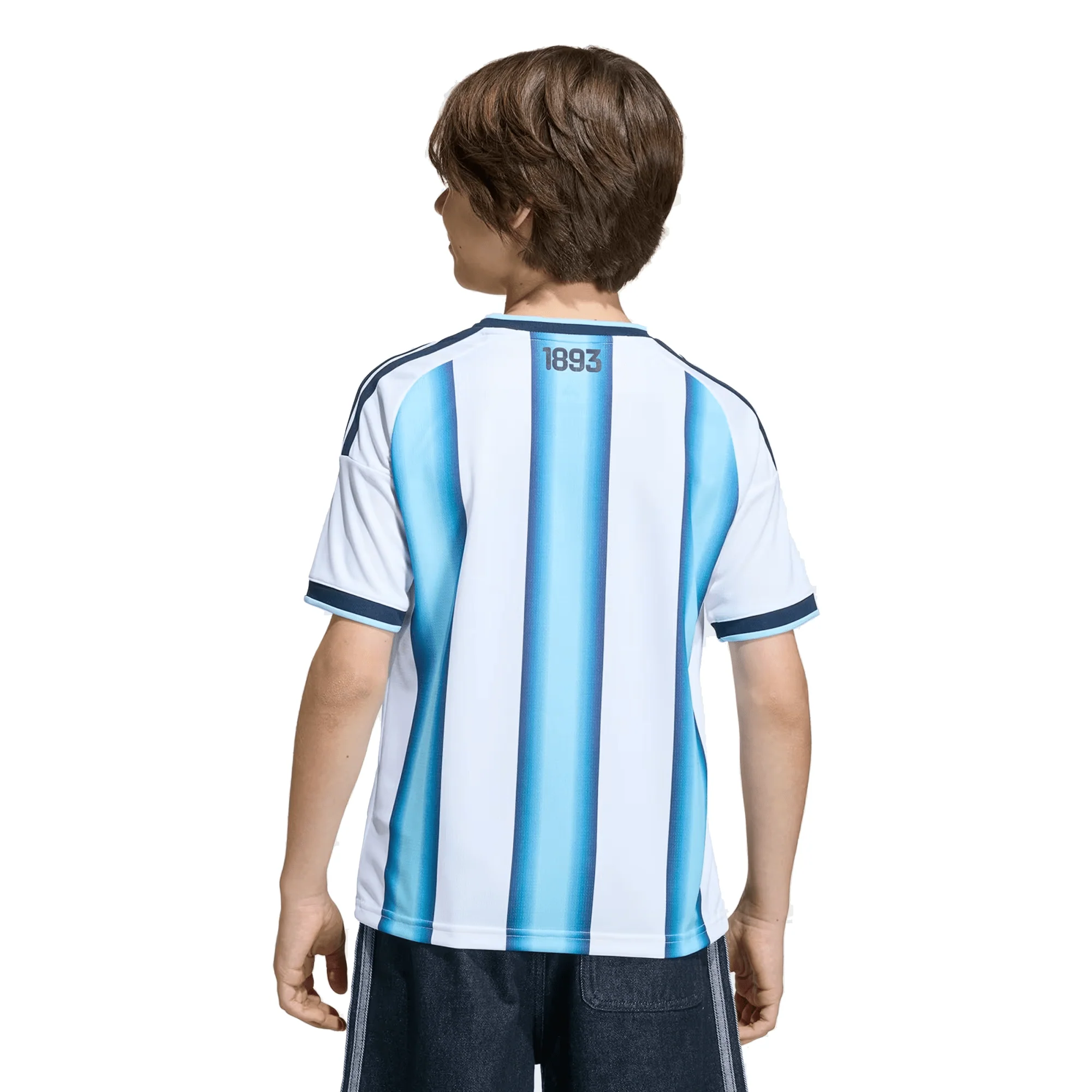adidas Youth Argentina Home Jersey w/ World Cup Champion Patch 2026 (White/Icey Blue) - Image 4