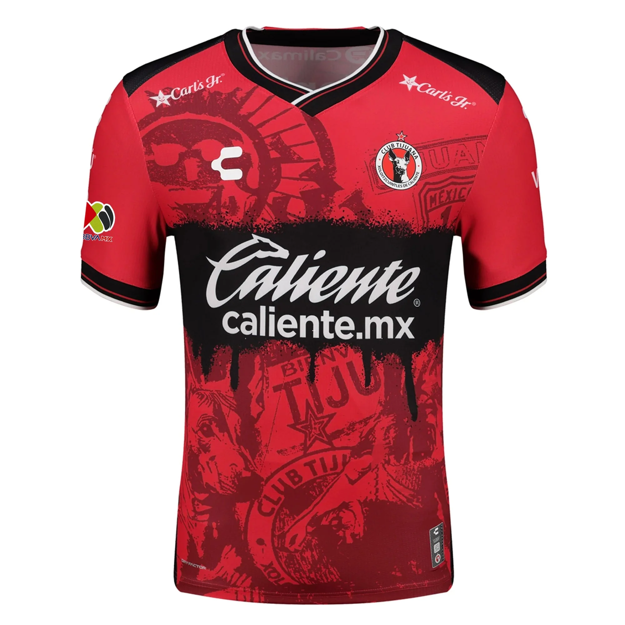 Charly Jackson Porozo Men's Club Tijuana Xolos Home Jersey 25/26 w/ BBVA MX Patch (Red/Black) - Image 2