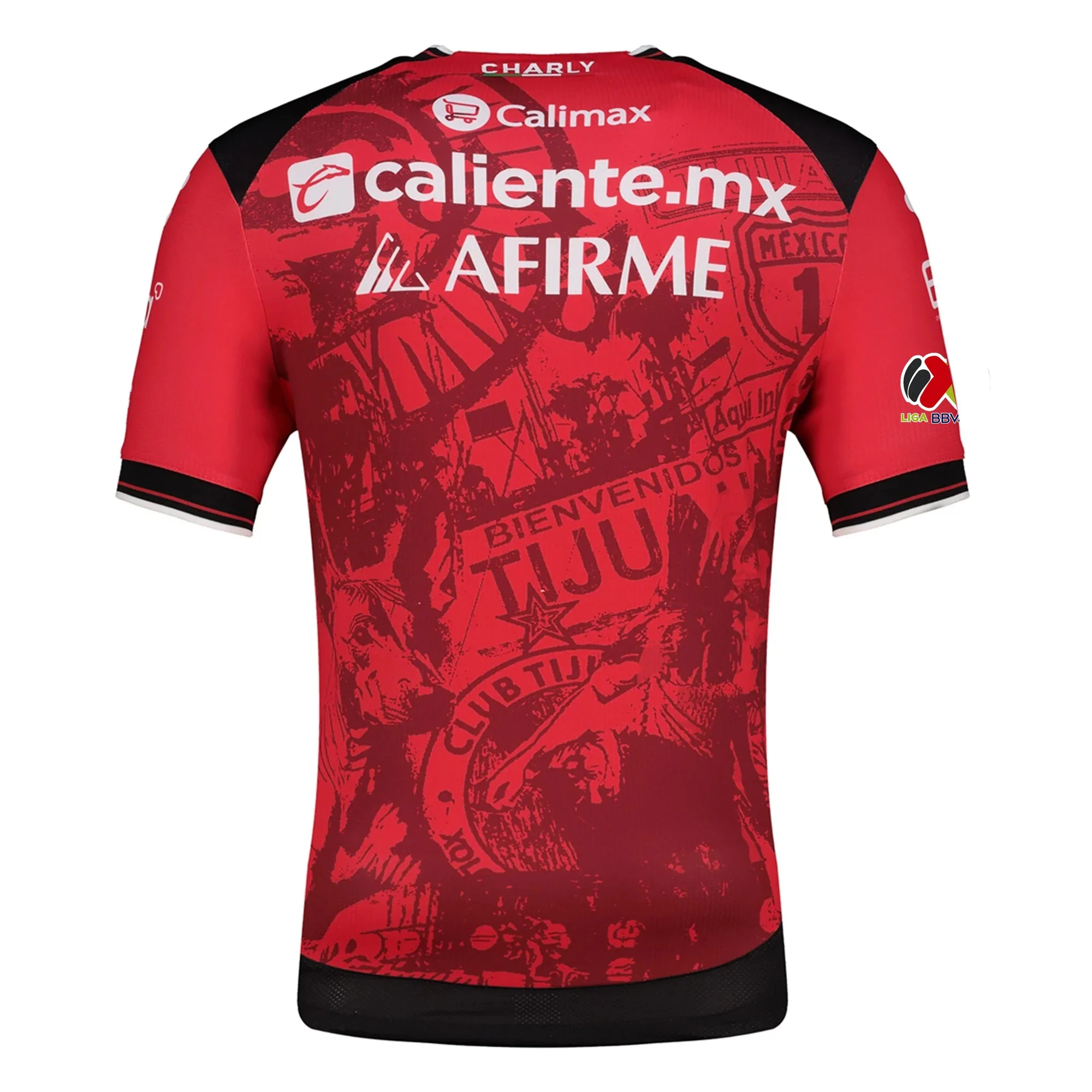 Charly Men's Club Tijuana Xolos Home Jersey 25/26 w/ BBVA MX Patch (Red/Black) - Image 2