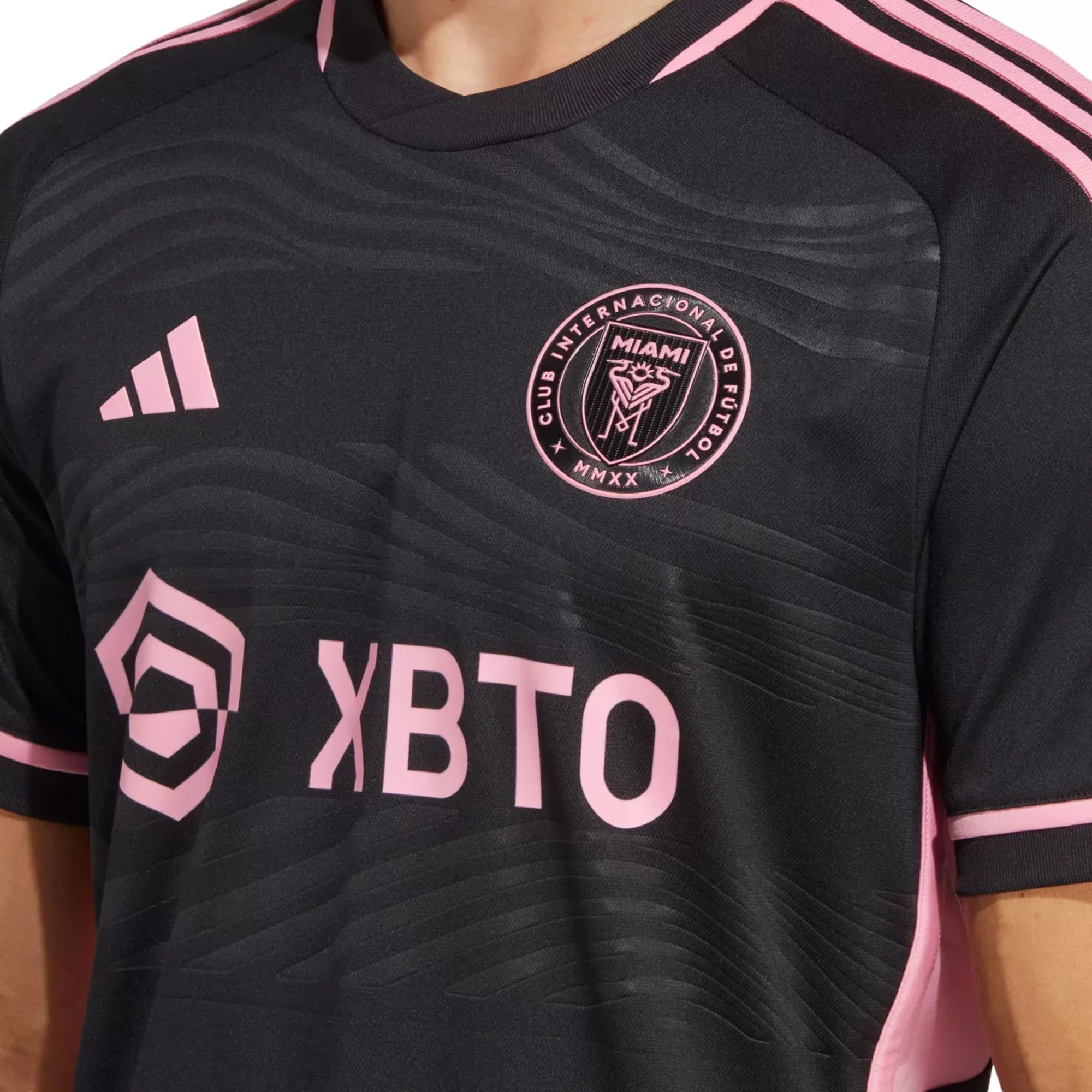 adidas Inter Miami Lionel Messi Authentic Player Version Away Jersey 23/24 w/ MLS Patches (Black/Pink) - Image 3
