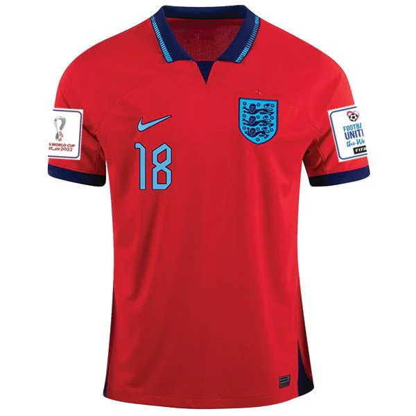 Nike England Trent Alexander-Arnold Away Jersey 22/23 w/ World Cup 2022 Patches (Challenge Red/Blue Void) - Image 2