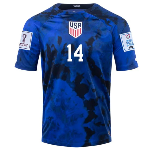 Nike United States Away Luca De La Torre Jersey 22/23 w/ World Cup 2022 Patches (Bright Blue/White) - Image 2