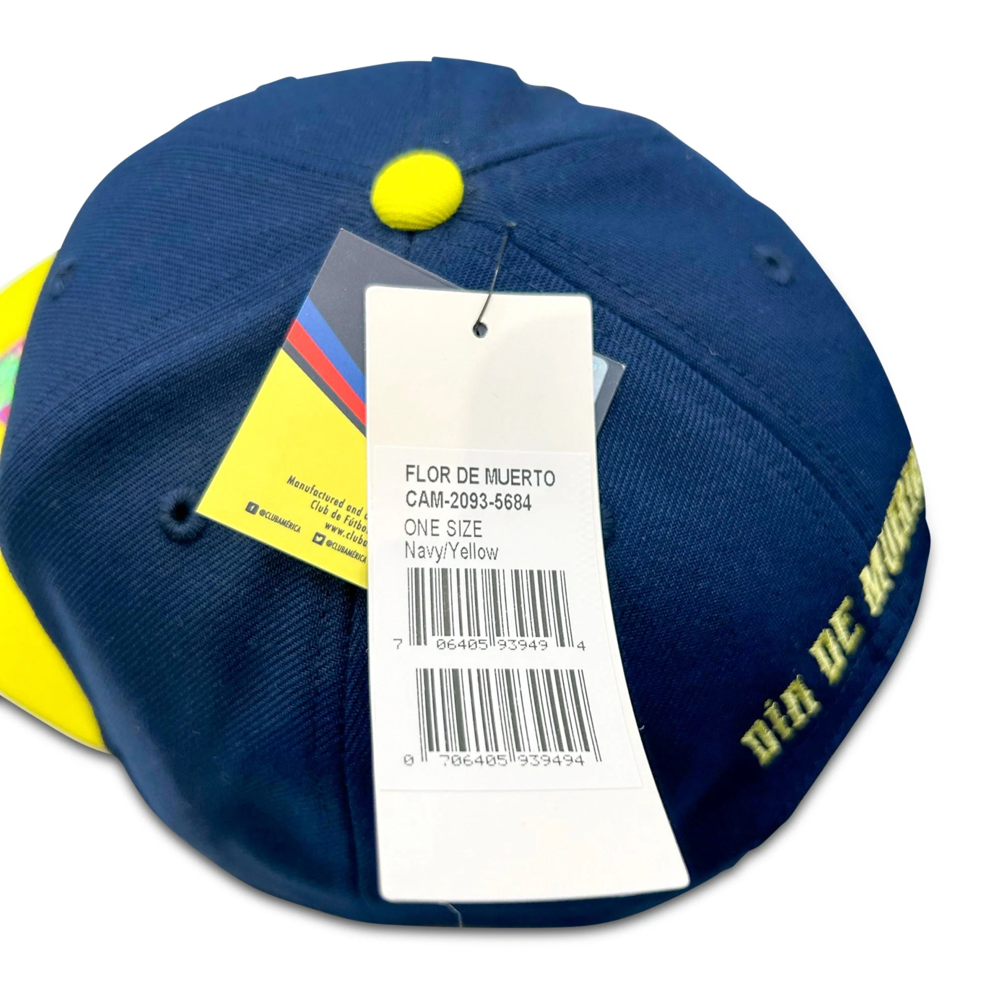 Fan Ink Club America Dia De Los Muertos Hat (Navy/Yellow) - Image 5