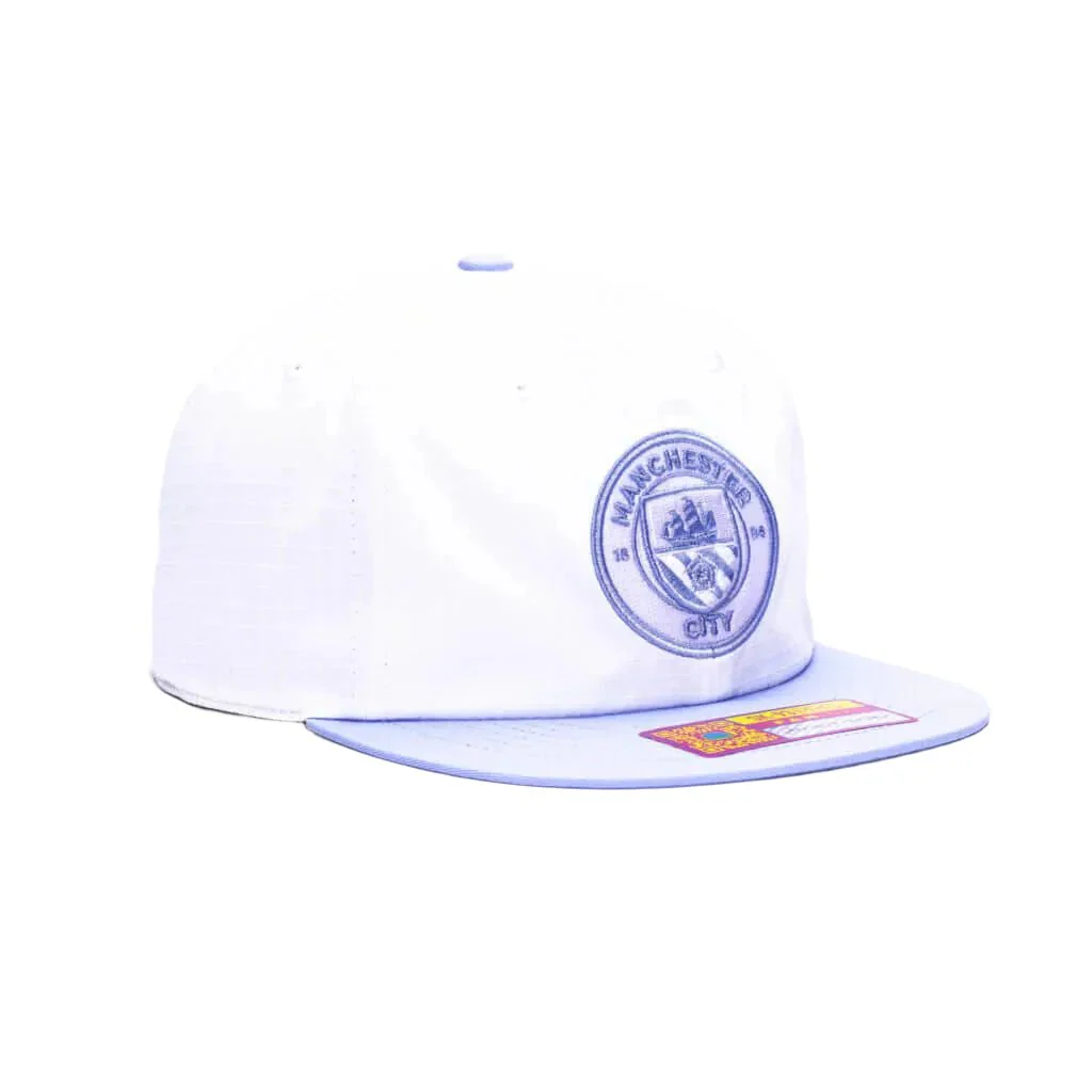 Fan Ink Manchester City Swingman Wax Snapback Hat (White/Light Blue) - Image 3