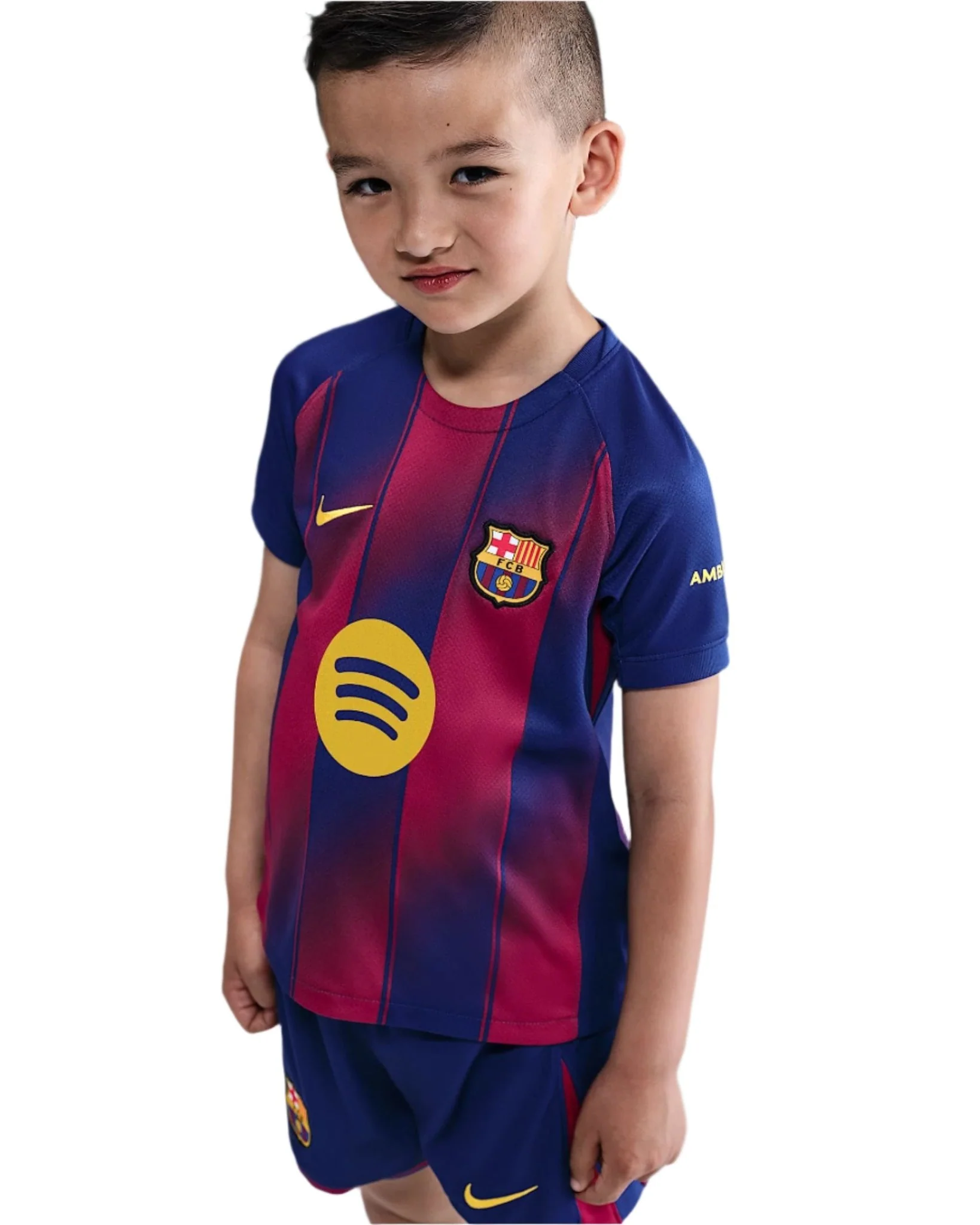 Nike Barcelona Little Kids 3-Piece Home Kit 25/26 (Deep Royal Blue/Midwest Gold) - Image 2