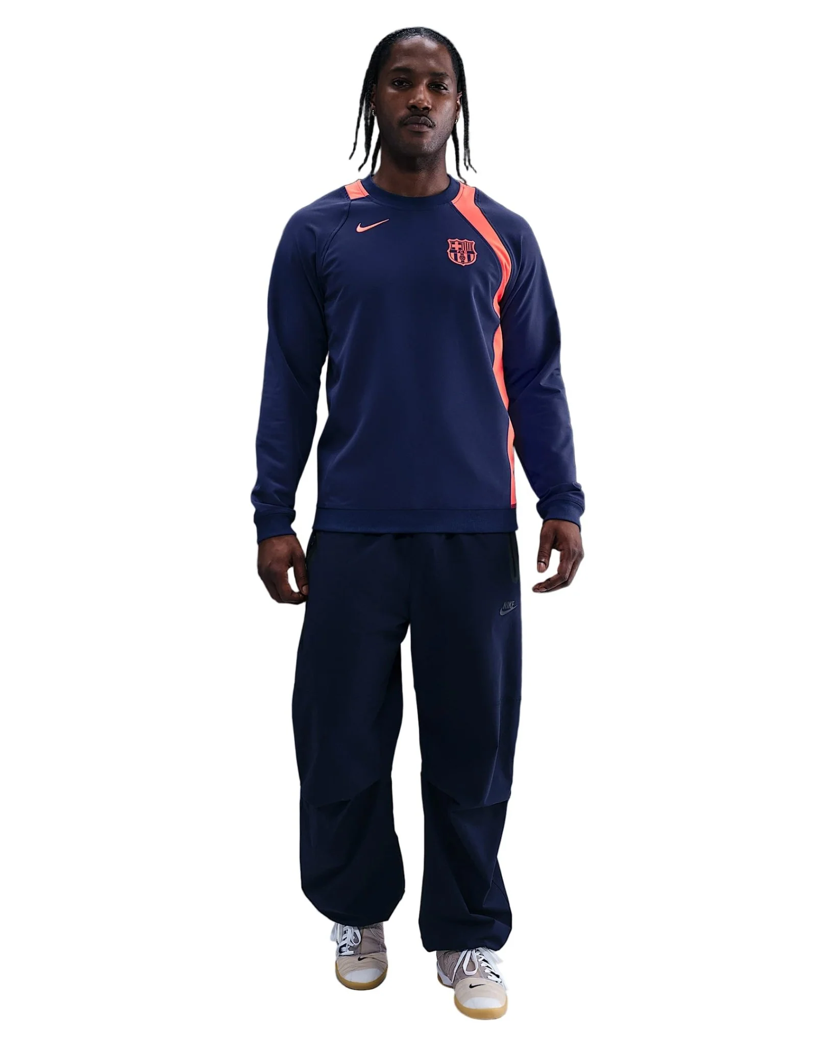 Nike Barcelona Third Total 90 Crew Neck Top 25/26 (Midnight Navy/Bright Mango) - Image 6