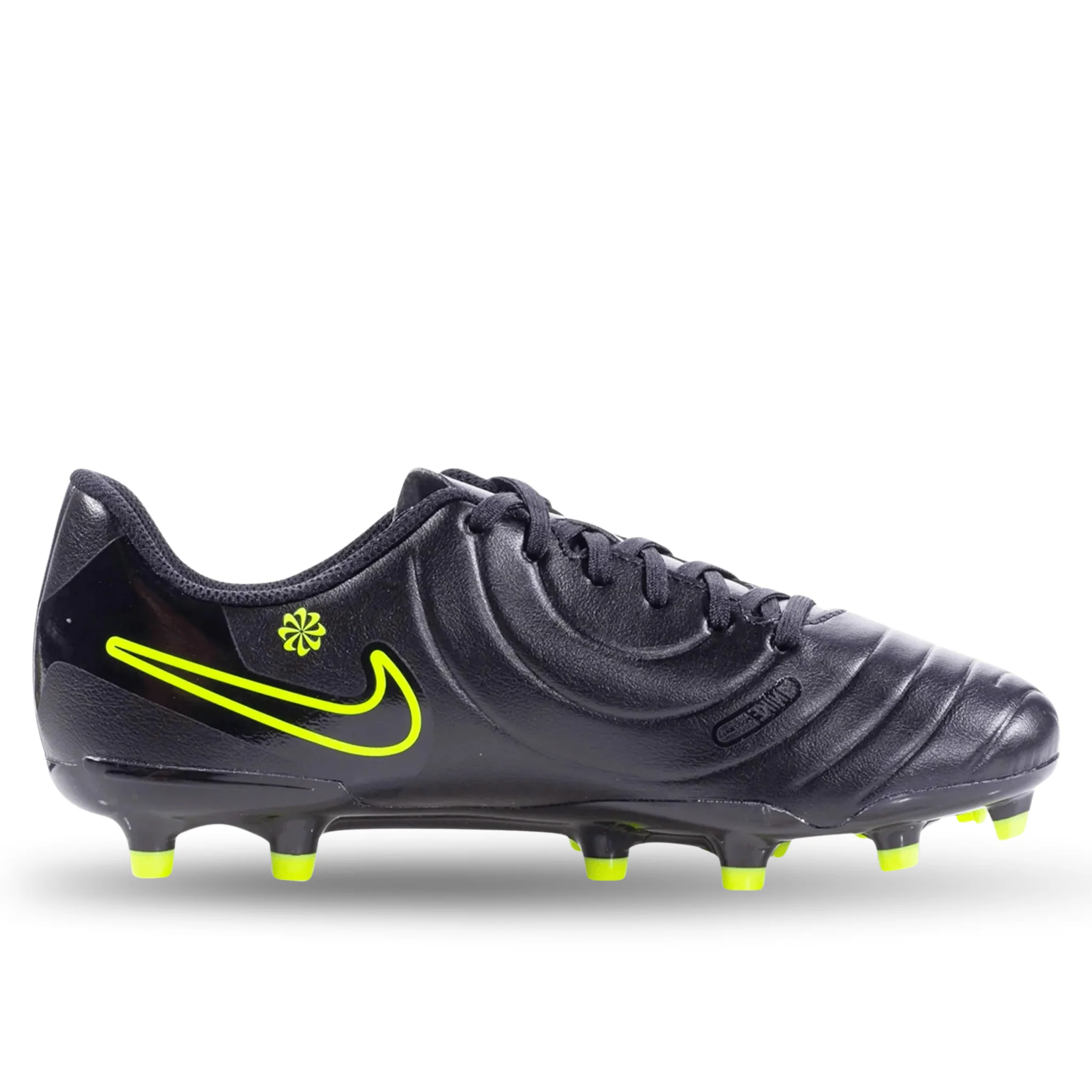 Nike Jr. Legend 10 Club FG/MG Soccer Cleats (Black/Volt) - Image 5