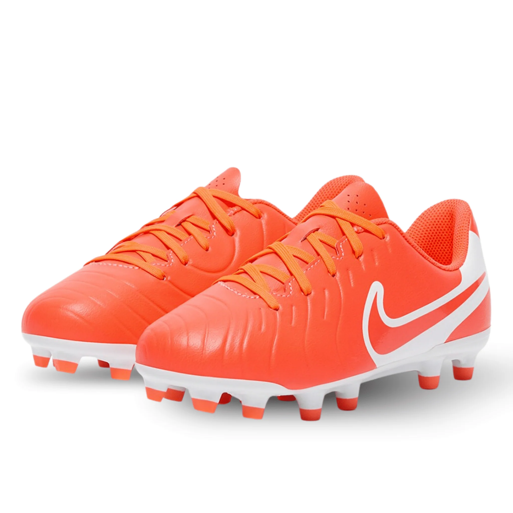 Nike Youth Jr. Legend 10 Club FG/MG Soccer Cleats (Hot Lava/White) - Image 3