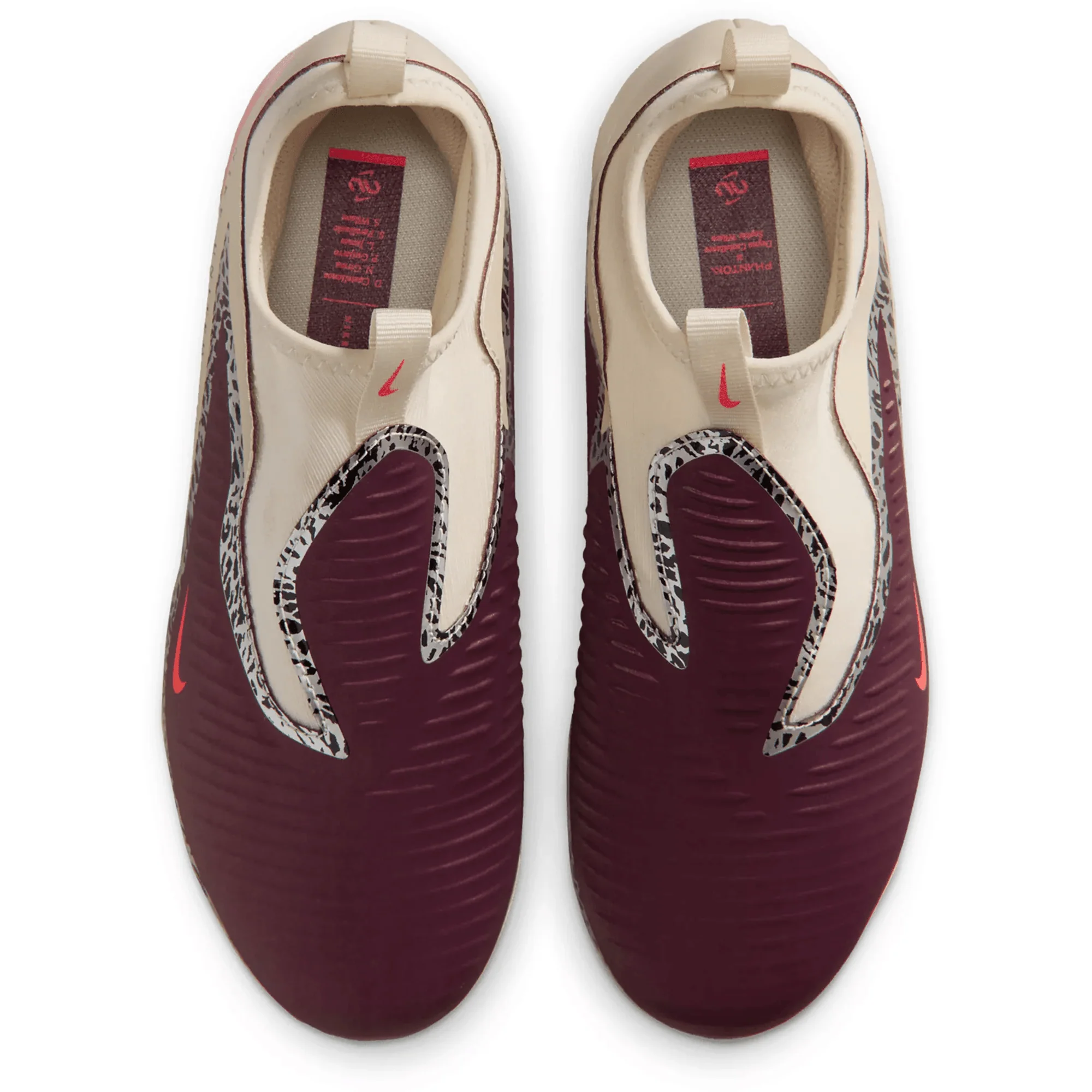 Nike Jr Phantom 6 High AC NU3 FG/MG Soccer Cleats (Burgundy Crimson/University Red) - Image 4