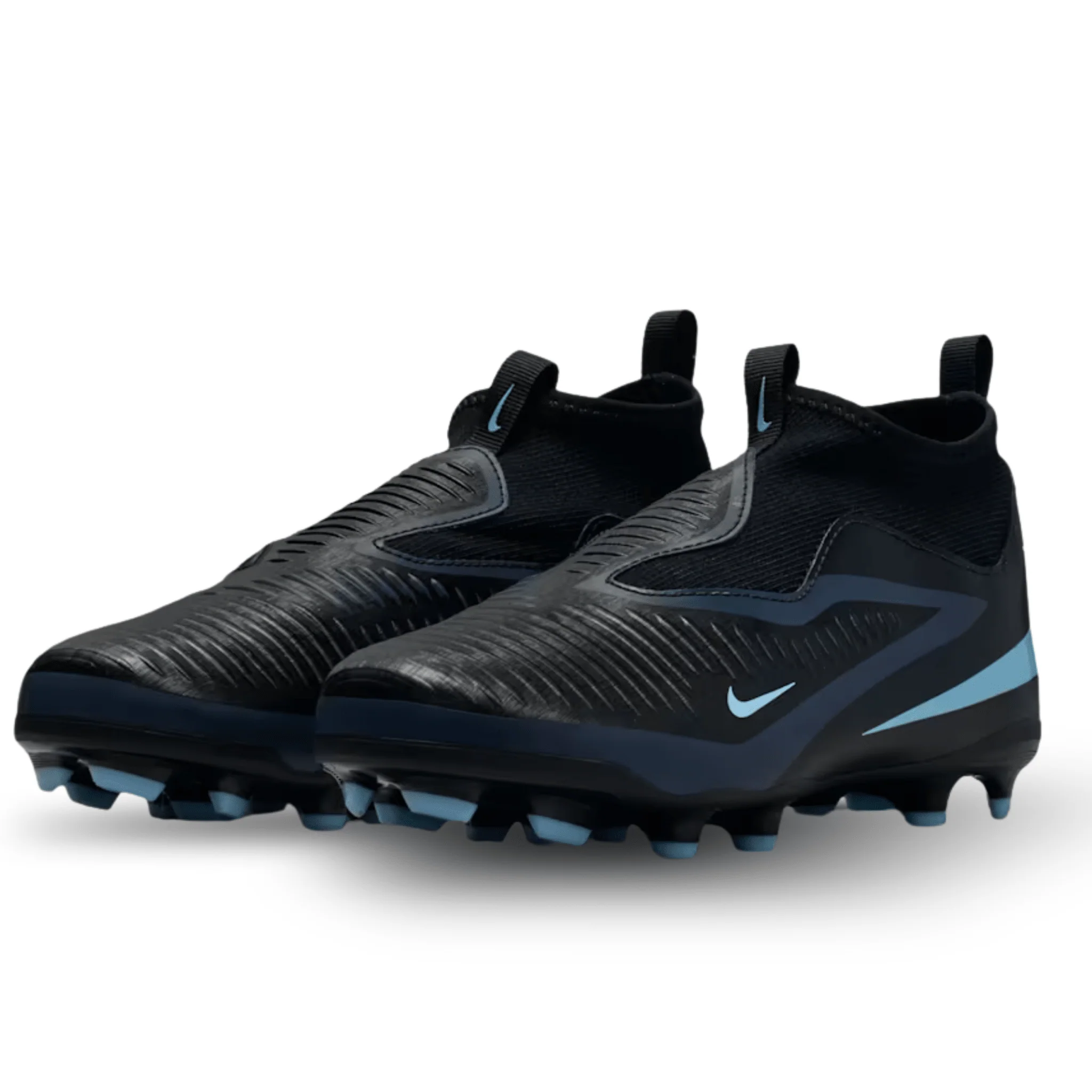 Nike Jr Phantom 6 High Academy FG/MG Soccer Cleats (Black/Ice Blue) - Image 3