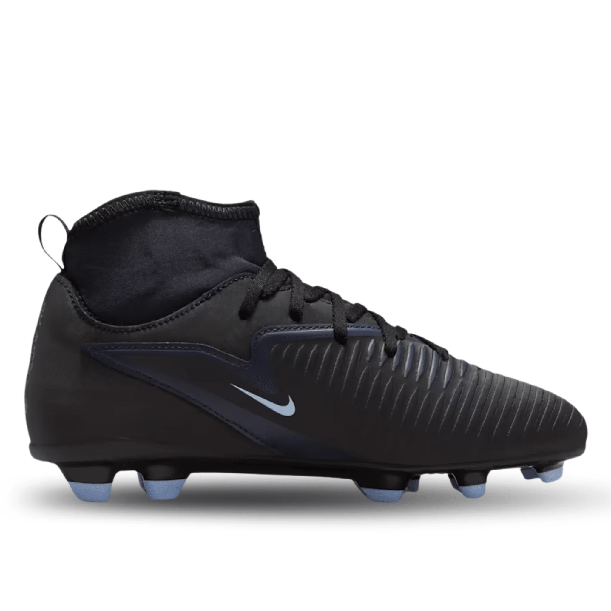 Nike Jr. Phantom 6 High Club Firm Ground/Ground Soccer Cleats (Black/Black) - Image 2