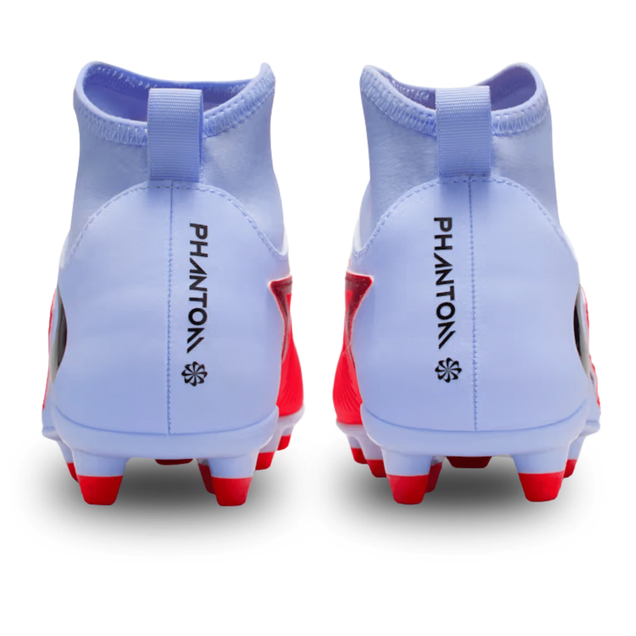 Nike Jr. Phantom 6 High Club Firm Ground/Multi Ground Soccer Cleats (Royal Tint/Bright Crimson) - Image 4