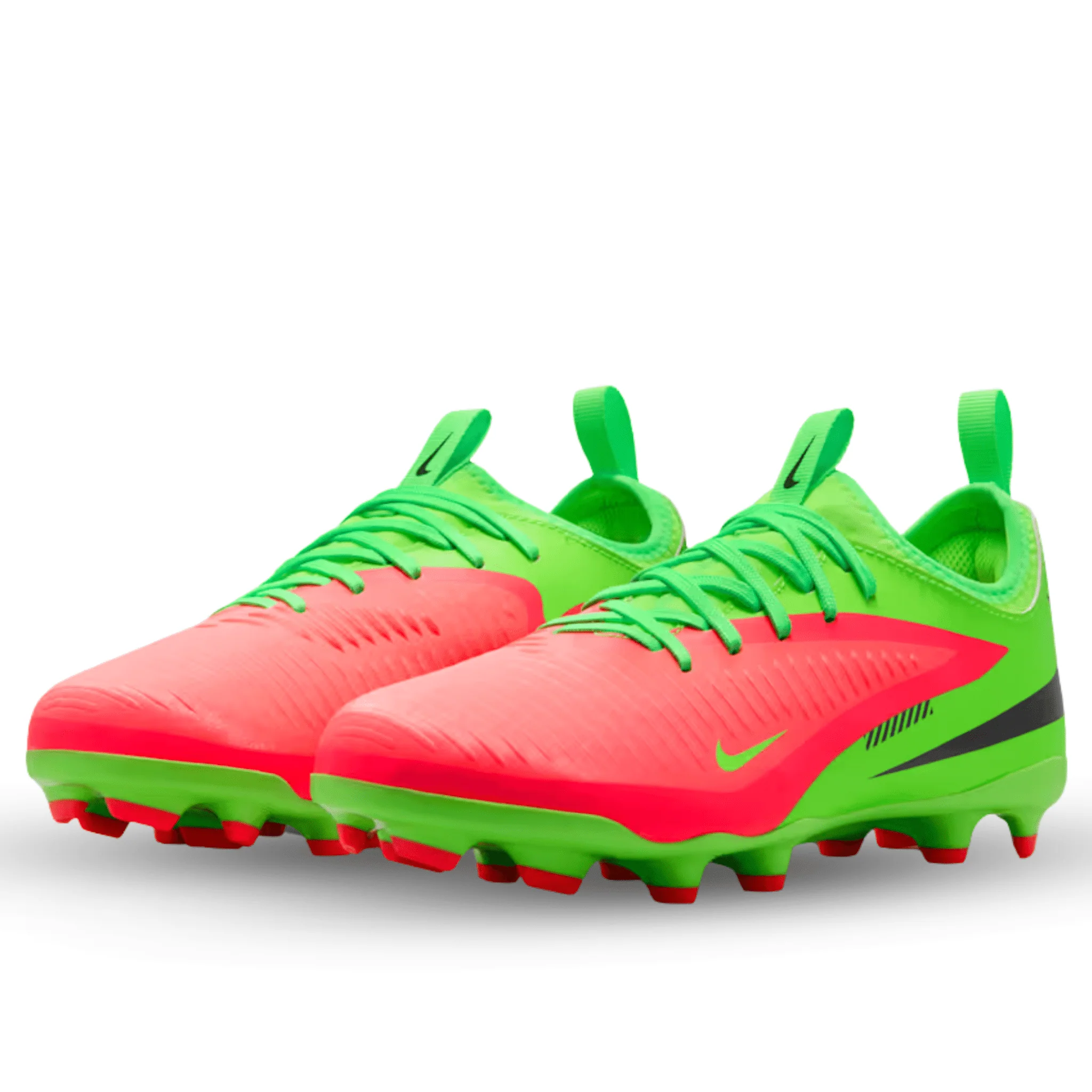 Nike Youth Jr Phantom 6 Low Academy EH FG/MG Soccer Cleats (Hot Punch/Black/Green Strike) - Image 3