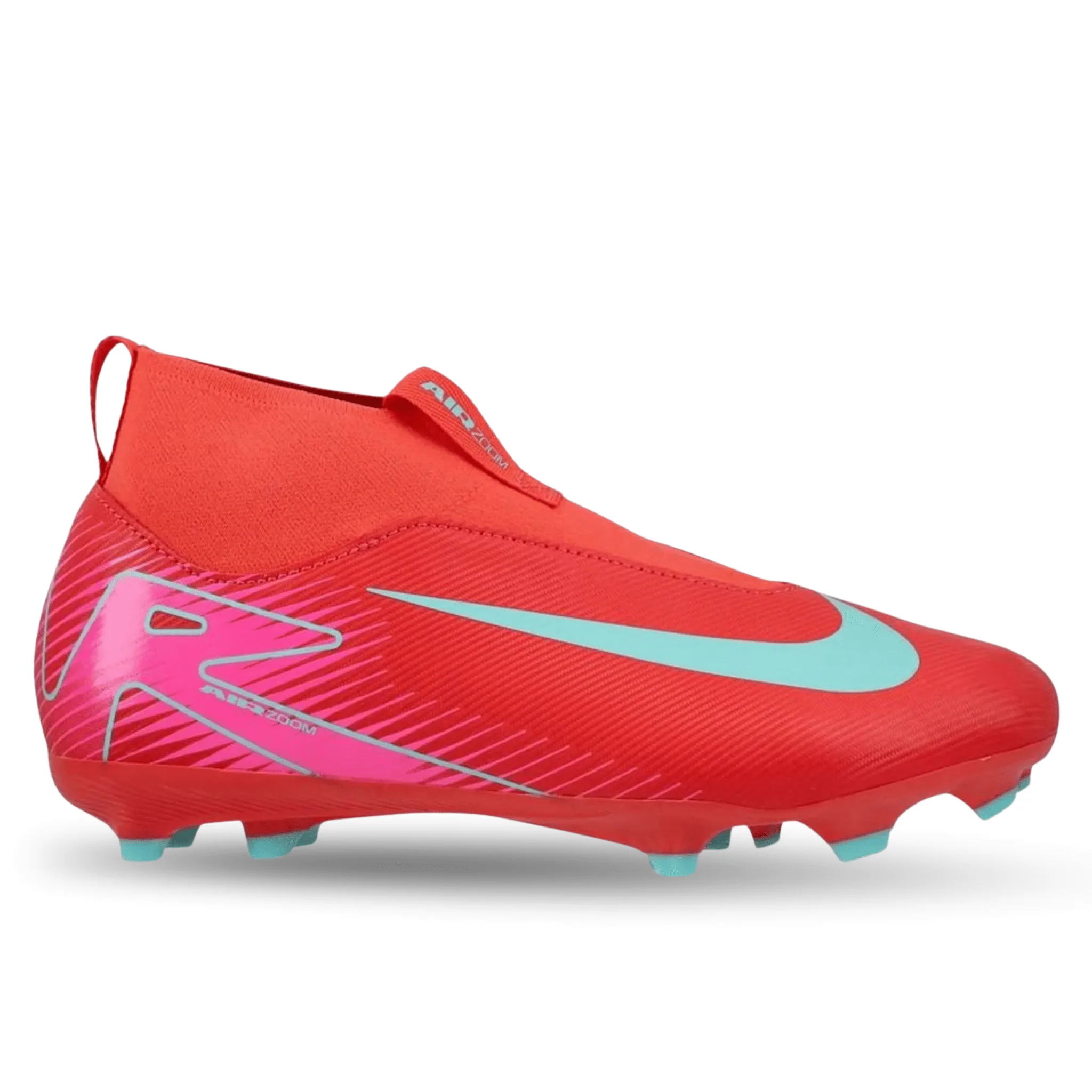 Nike Jr. Zoom Superfly 10 Academy FG/MG Soccer Cleats (Ember Glow/Aurora Green) - Image 2