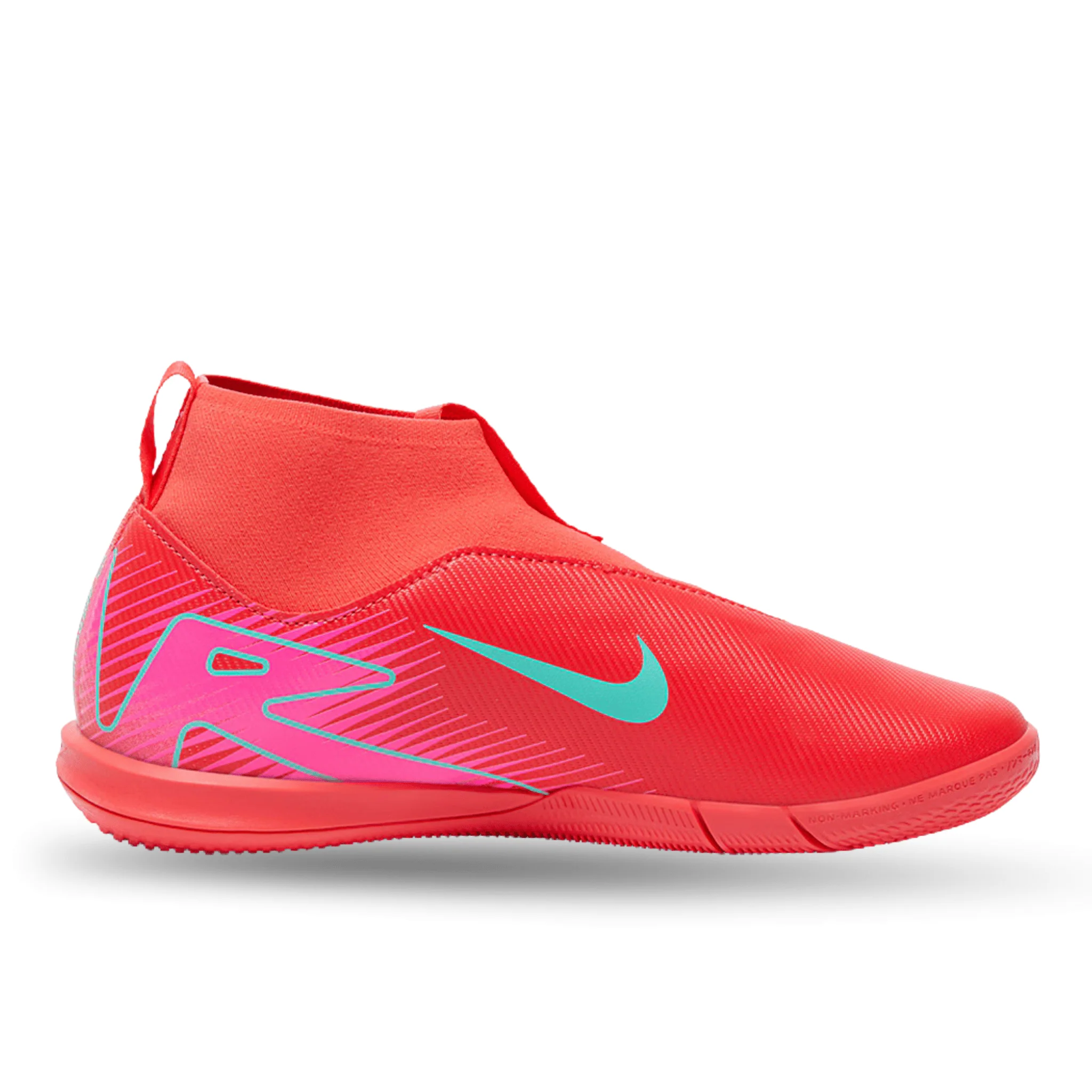 Nike Jr. Zoom Superfly 10 Academy Indoor Soccer Shoes (Ember Glow/Aurora Green) - Image 2